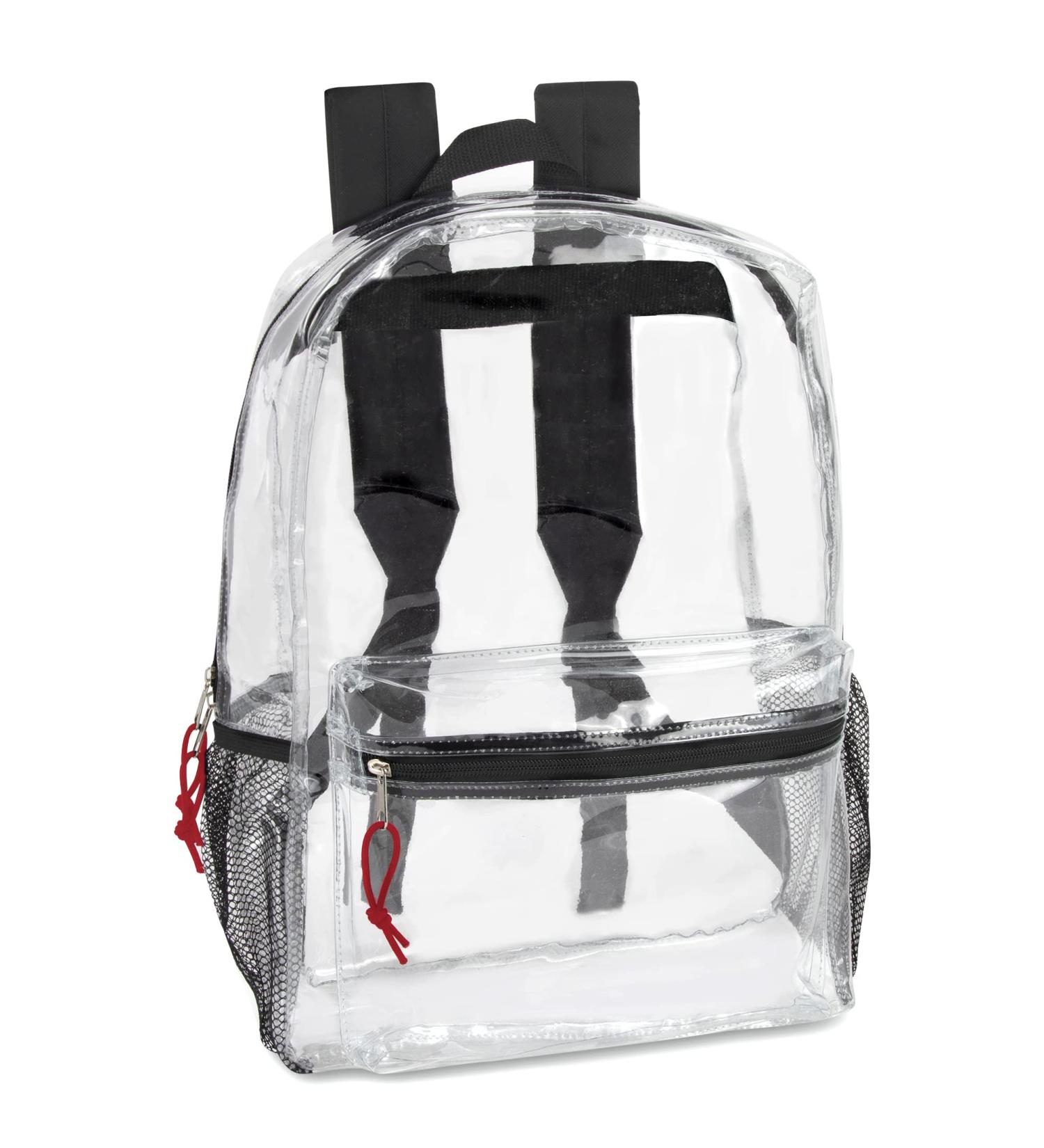 Trail maker Clear Backpack With Reinforced Straps & Front Accessory Pocket - Perfect for School  Security  & Sporting Events Black - Buy Online on GoSupps.com