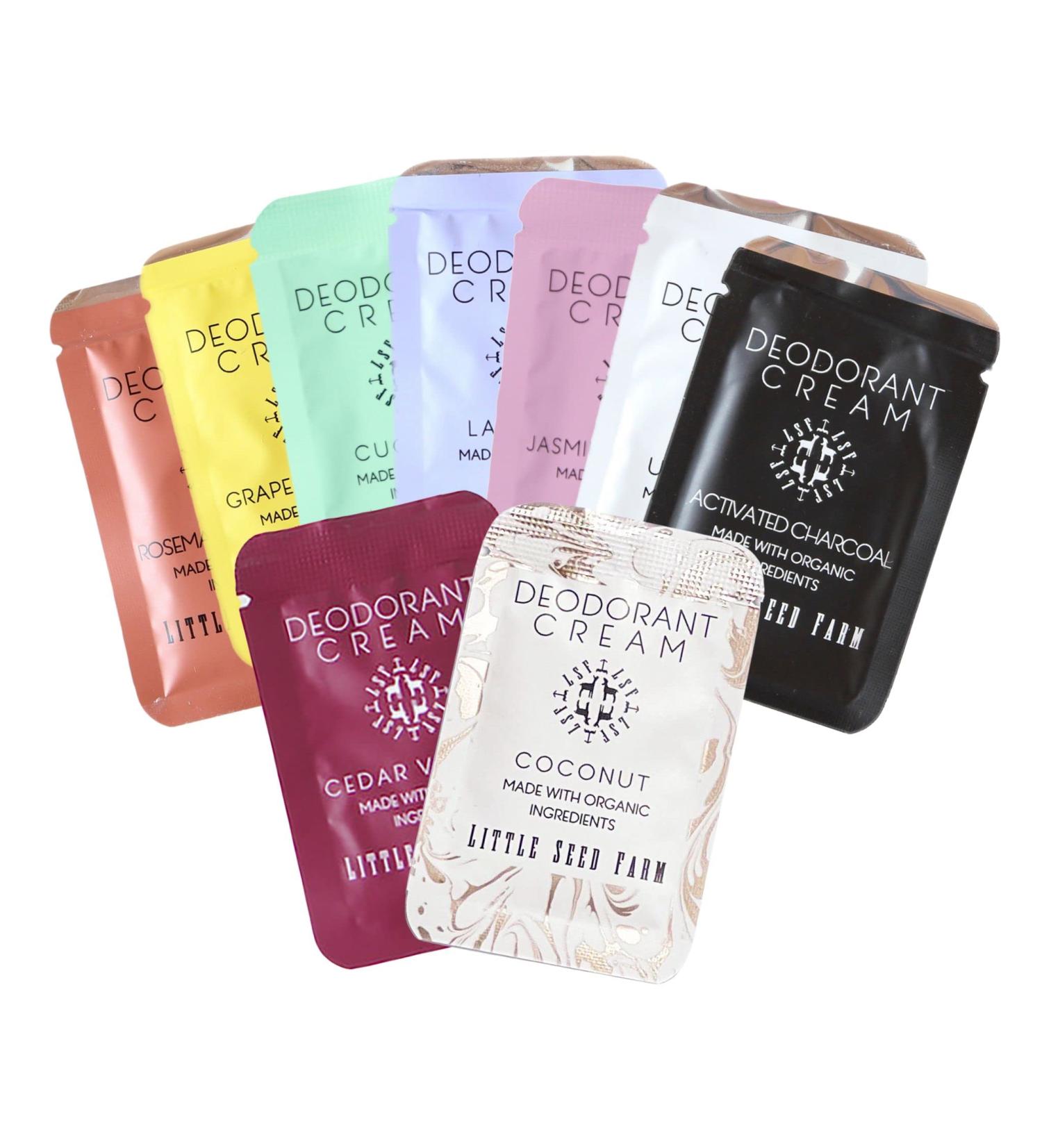 Little Seed Farm Deodorant Cream Samples 9 Pack - Variety of Scents - Natural and Organic Formula - Buy Online on GoSupps.com