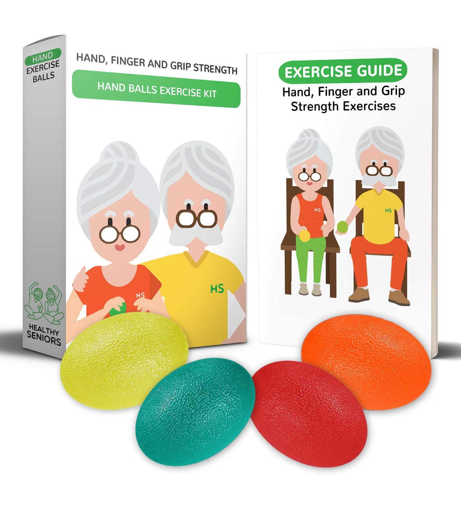 Healthy Seniors Hand Therapy Squeeze Balls - Ideal for Rheumatoid Arthritis - Buy Online on GoSupps.com
