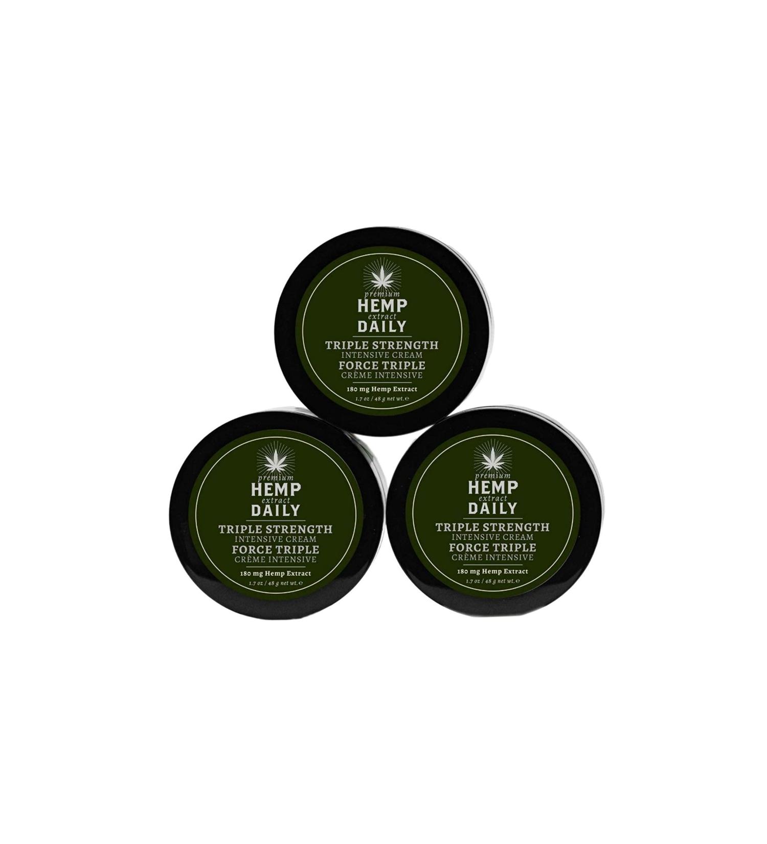 Triple Strength Hemp Daily Intensive Cream 1.7 oz - Vegan Organic with Essential Oils (3 Pack) - Buy Online on GoSupps.com
