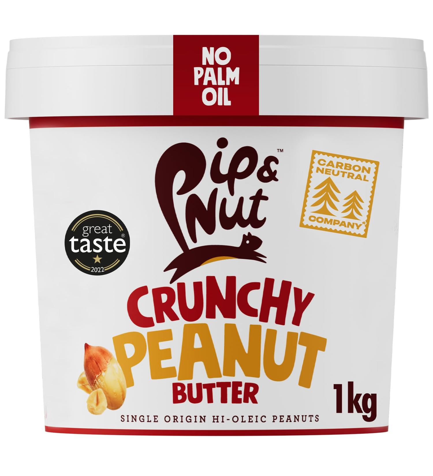 PIP & NUT Knuspringe Peanut Butter 1kg | No Palm Oil No Added Sugar Vegan Natural Hi-Oleic Peanuts - International Shipping Available - Buy Online on GoSupps.com