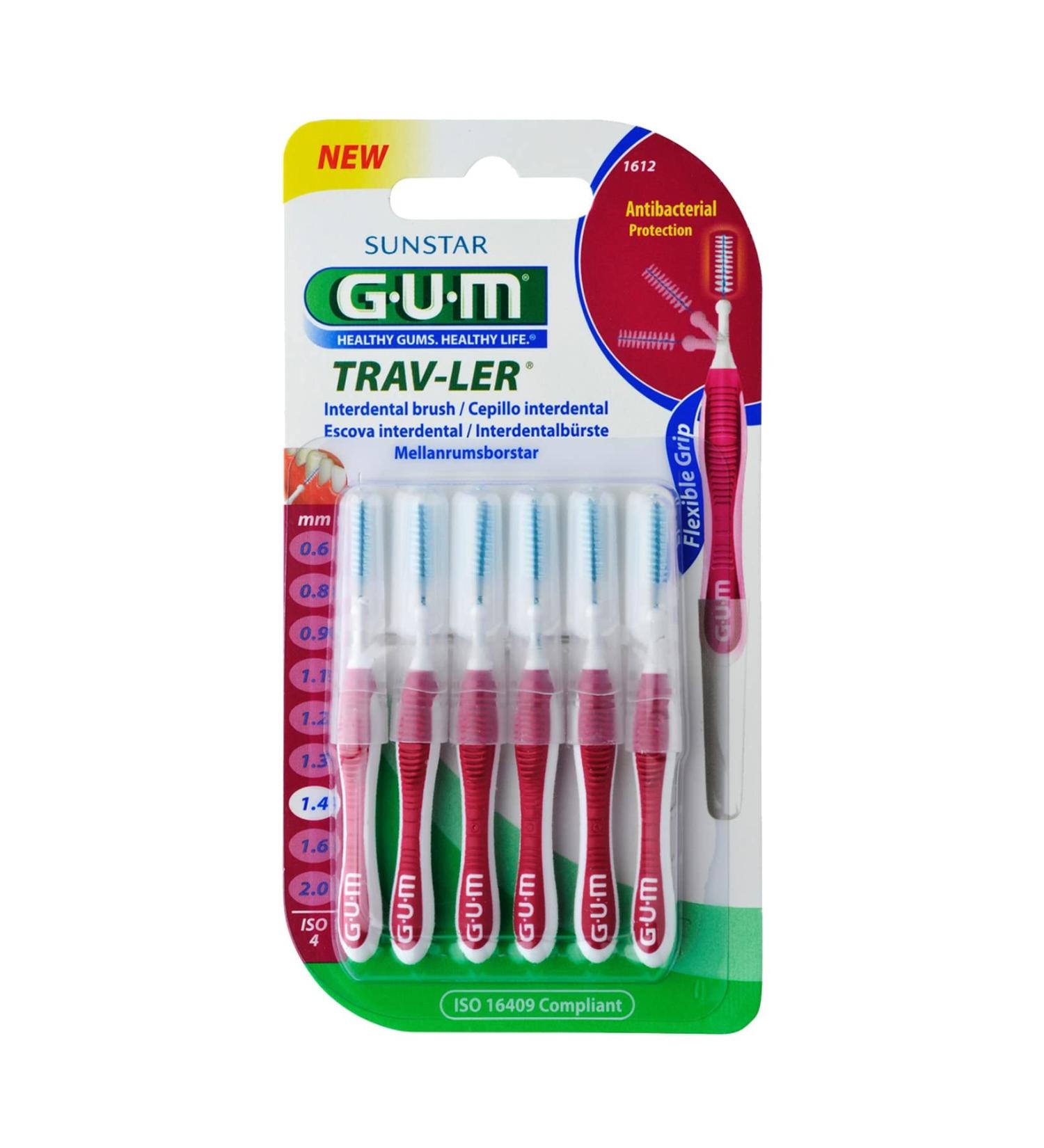 Cep Interdent Gum Viaje 1.4 Cylinder 1612 Pink 6 Pieces (Pack of 1)