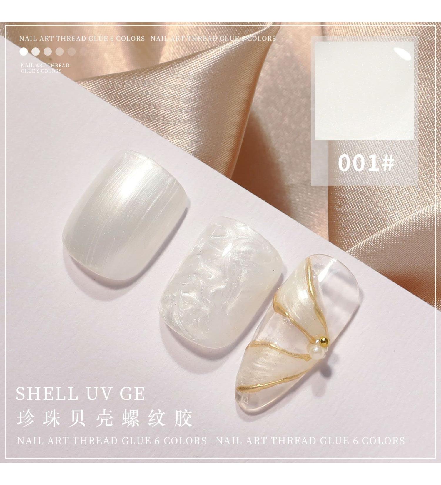 8ML Manicure for DIY Nails Nail Polish Gel UV Gel Semi-Permanent Shell Thread Nail Gel Varnish Glitter(01) Style01 - Buy Online on GoSupps.com