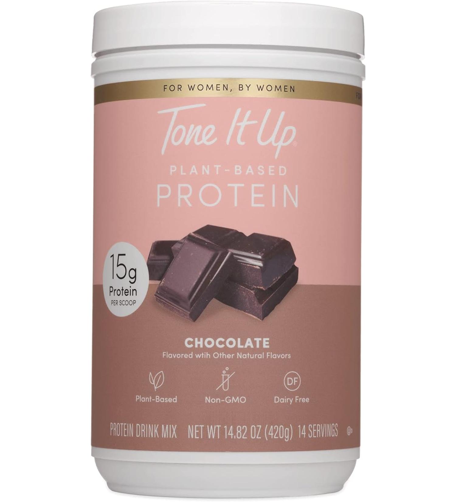 Tone It Up Plant Based Protein Powder for Women - Chocolate - 14.82 Oz. - Buy Online on GoSupps.com