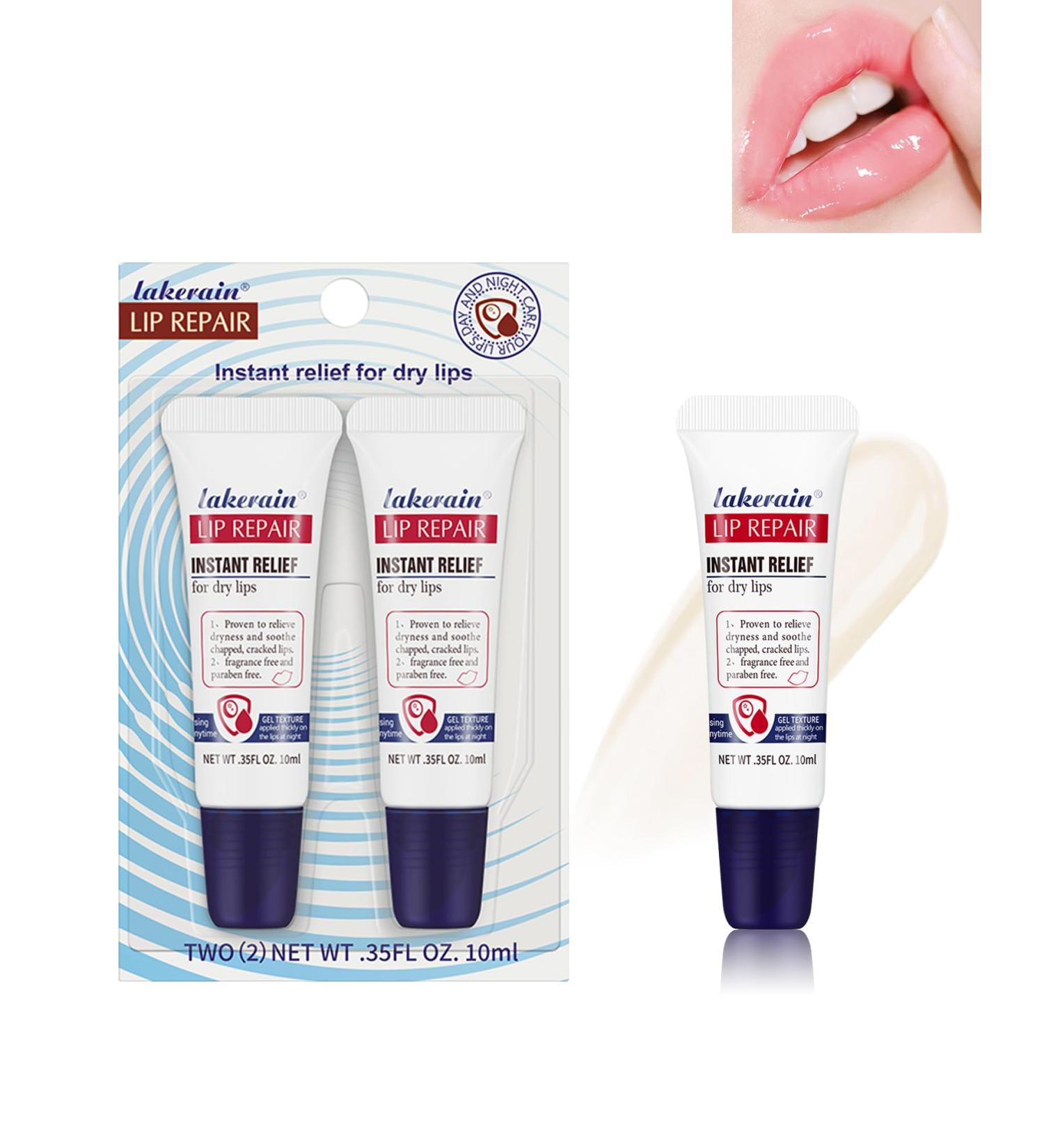  LYSdefeu Lip Repair Gel-2 Moisturizing Lip Balm Fragrance Free for Day and Night Lip Care Moisturizing Balm Kit for Dry and Chapped Lip Repair 10ml x 2 Pcs - Buy Online on GoSupps.com