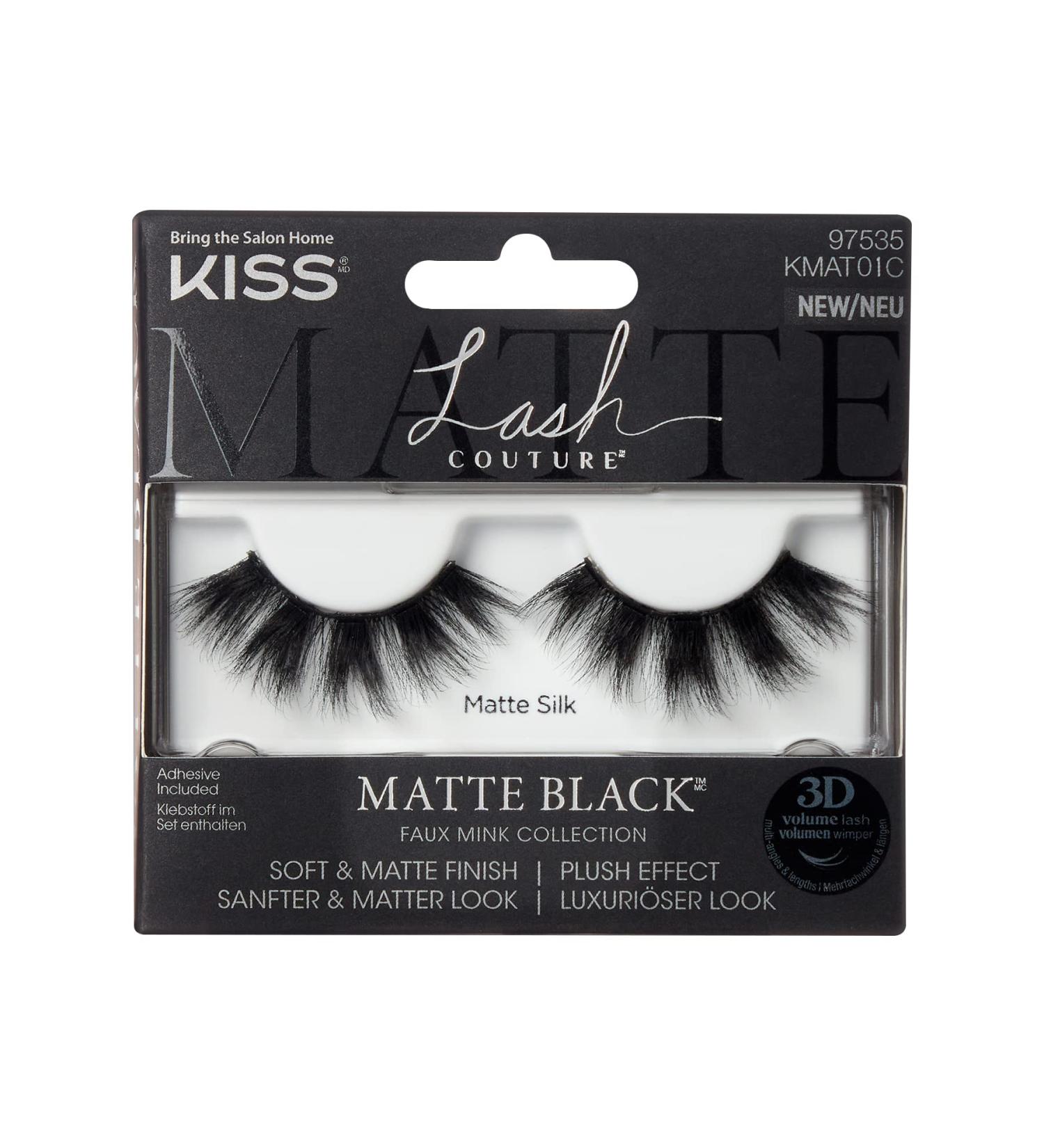 KISS Lash Couture Matte Black Collection - Soft Faux Mink Eyelashes with Flexi Band & Glue - 1 Pair - Buy Online on GoSupps.com