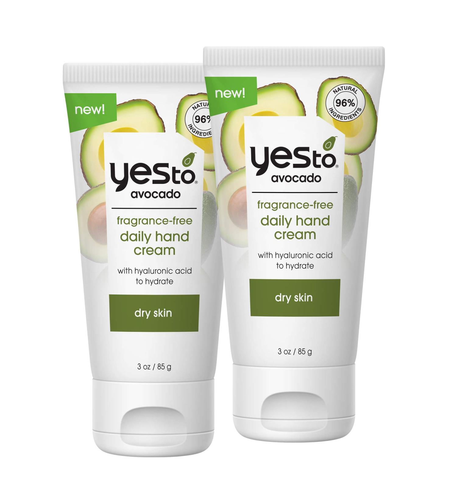 Yes To Avocado Hand Cream | Fast-Absorbing Formula | Omega 3, Hyaluronic Acid, Glycerin | Natural, Vegan, Cruelty-Free | 3 Oz (2 Pack) - Buy Online on GoSupps.com
