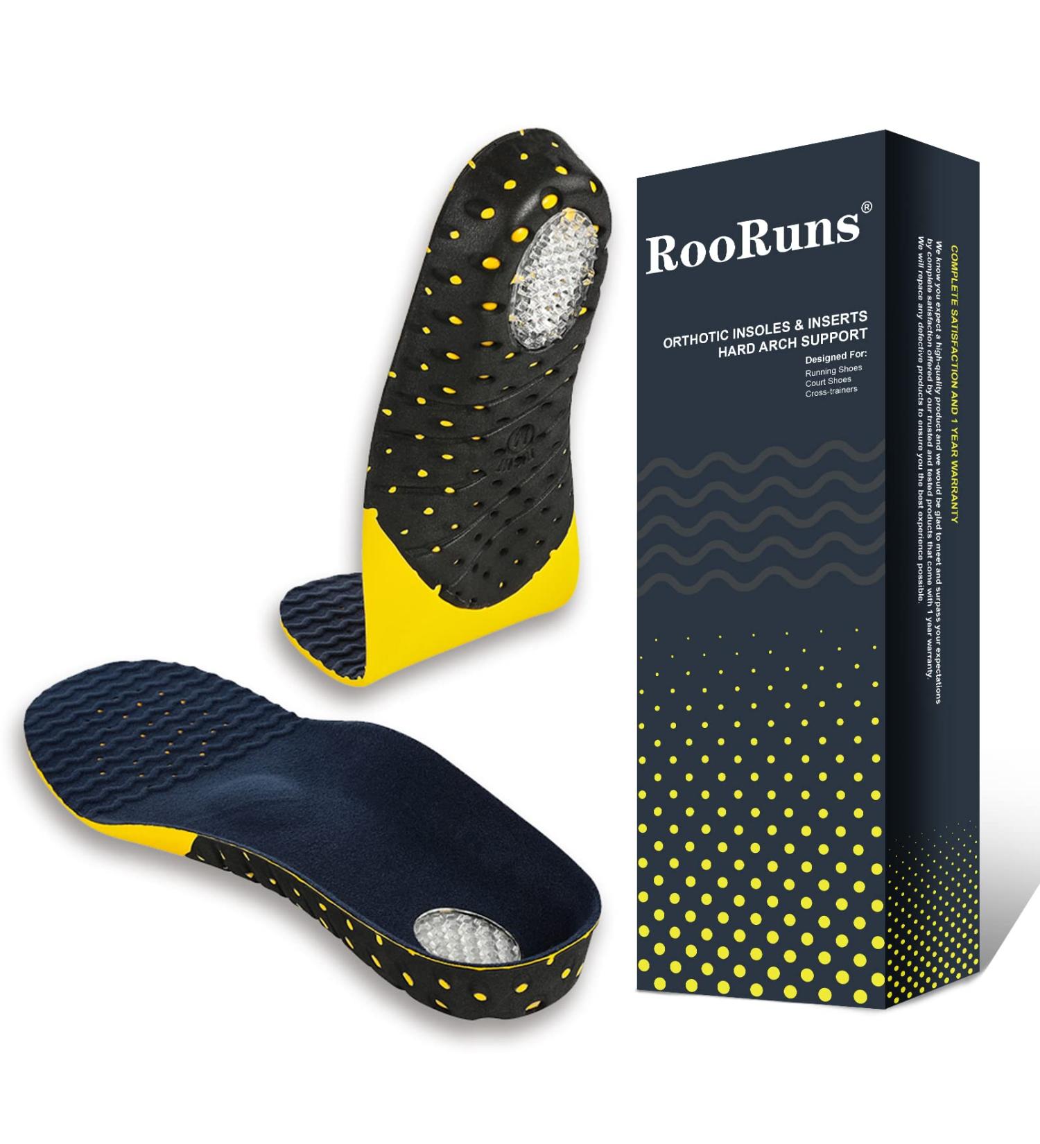 Plantar Fasciitis Insoles for Men and Women - 265mm Hard Arch Support Shoe Inserts - 1 Pair for Flat Foot Pain Relief - EVA Gel Insoles for Work Boots - Size M (Men's 8.5-10, Women's 10-11) - Buy Online on GoSupps.com