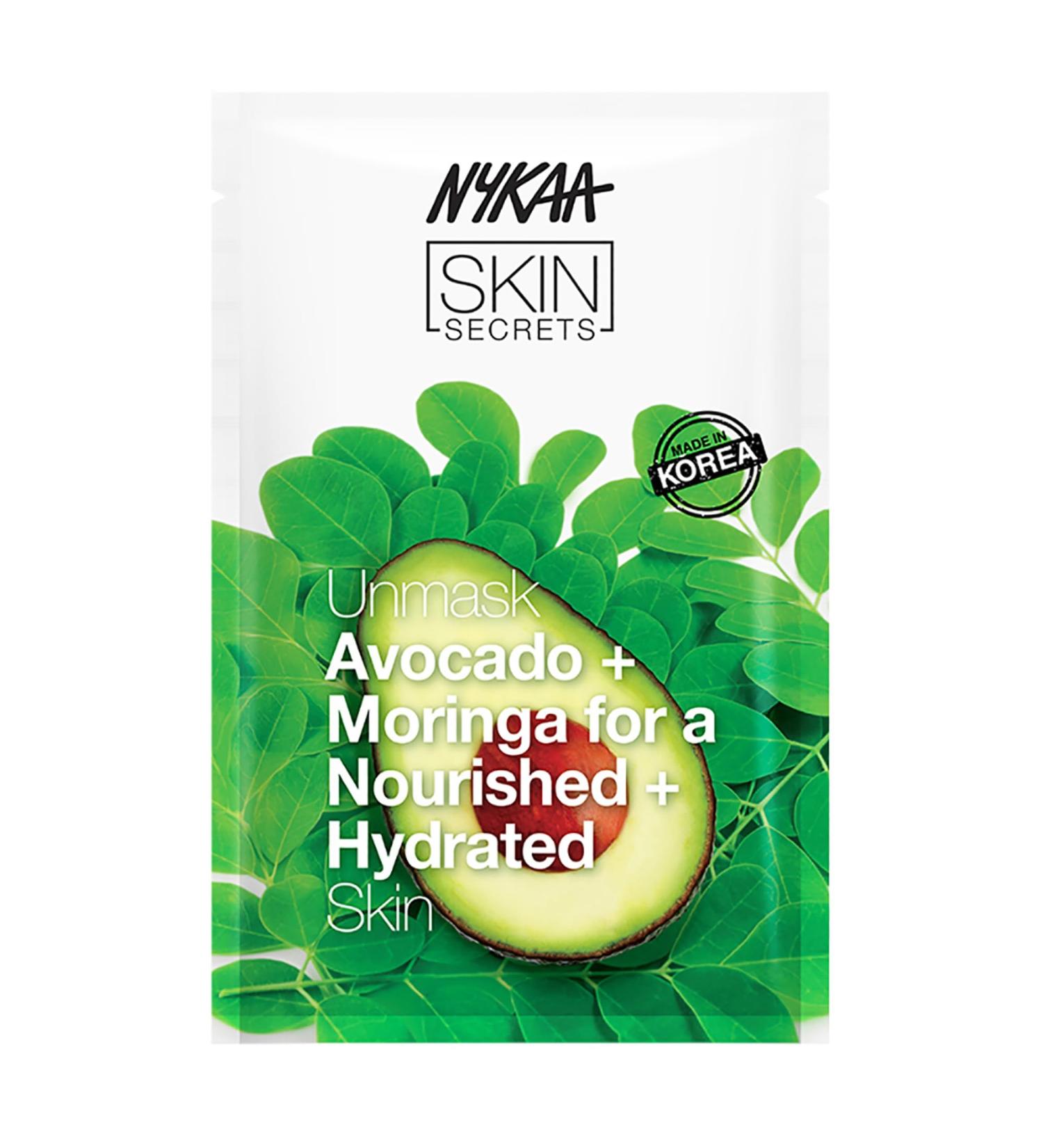 Nykaa Naturals Bubble Sheet Mask - Avocado & Moringa | Brightening Facial Mask for Dry Skin | 0.67 oz - International Shipping Available - Buy Online on GoSupps.com