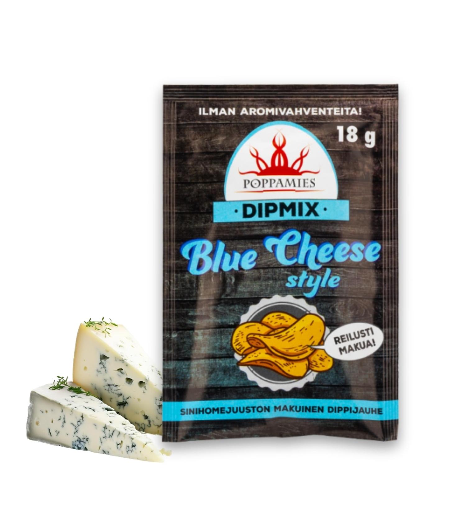  POPPAMIES Poppamies Dipmix Blue Cheese Style Vegan Blue Cheese Flavoured Dip Powder for Wings Vegetables and Snacks - Gluten Free Lac - Buy Online on GoSupps.com