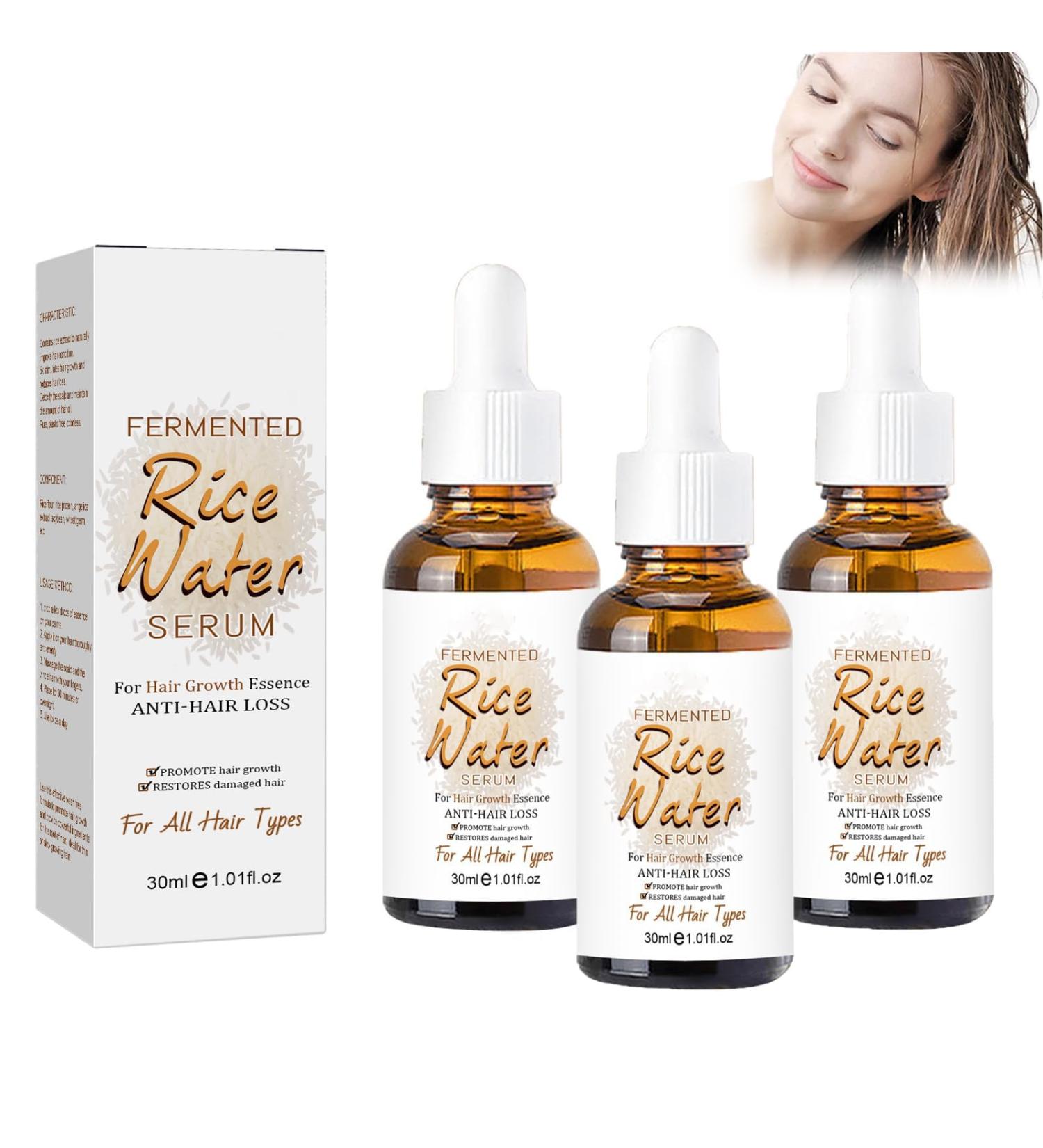 QDHGCFOC Rice Water Hair Oil Hair Serum Natural Rice Essence Nourishing Hair Serum Natural Rice Milk Serum Strengthens Scalp Improves Hair Condition - Buy Online on GoSupps.com