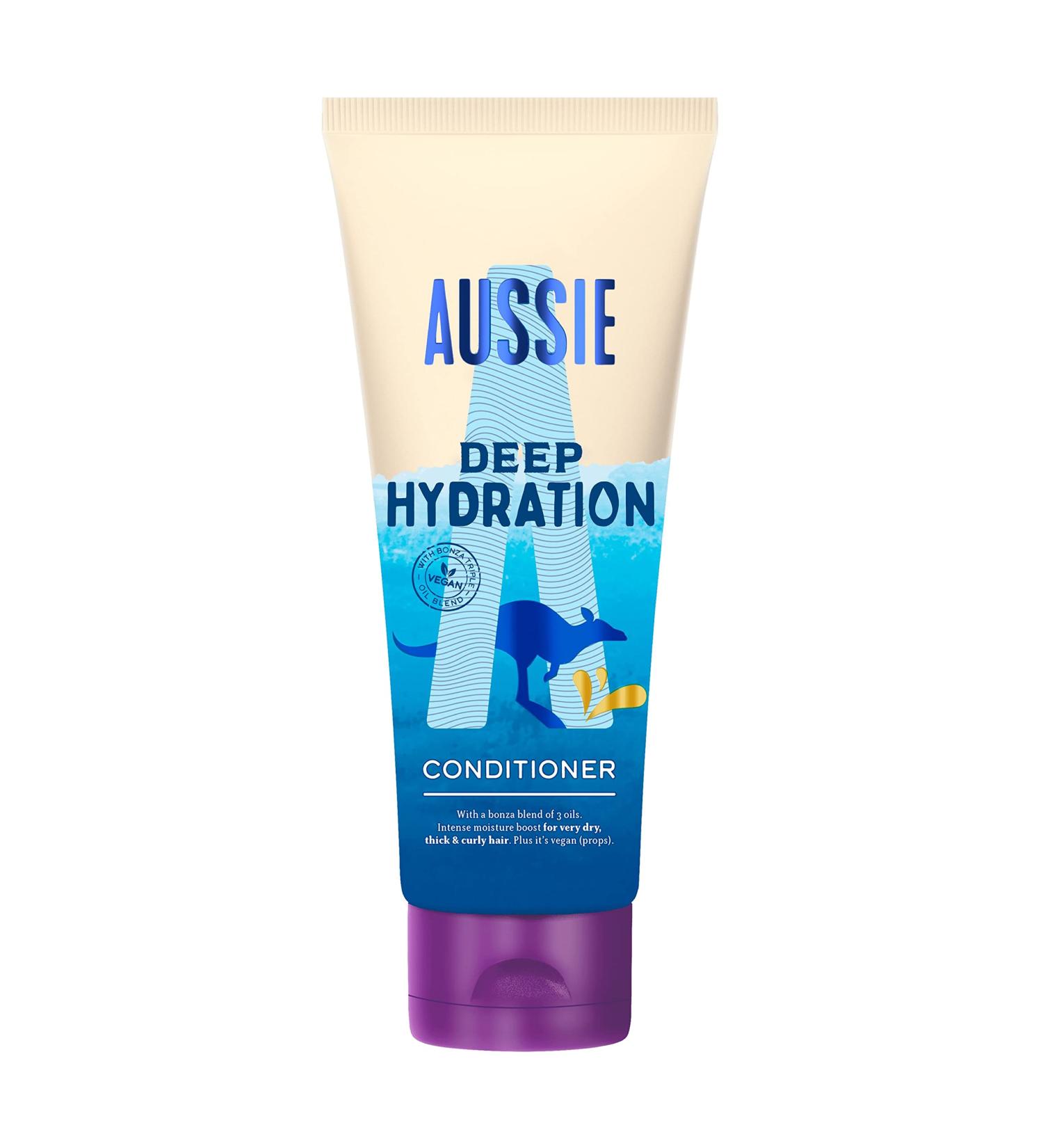 Aussie Deep Hydration Vegan Conditioner Intense Hydration - For Very Dry Thick & Curly Hair - With Avocado Jojoba & Macadamia Nut Oil 200ml - Buy Online on GoSupps.com