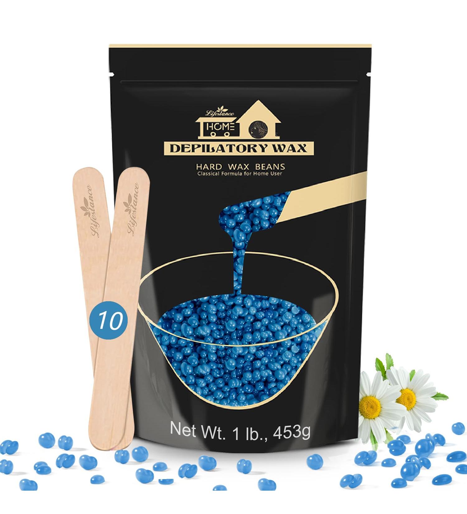  Lifestance Lifestance 450g Chamomile Wax Beads Formulated for Beginners Wax Beads with 10 Wooden Spatulas for Hair Removal - Buy Online on GoSupps.com
