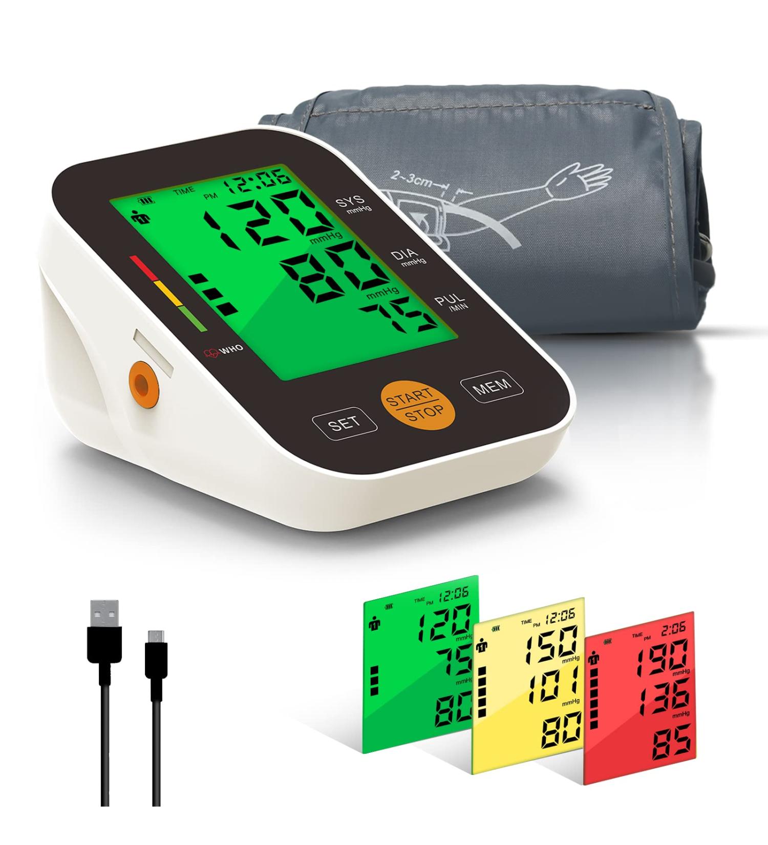 GreatPro Automatic Blood Pressure Monitor - 4.2'' Large Display, Voice Broadcast, Wide Cuff, 2 Users - Upper Arm BP Machine in Black - Buy Online on GoSupps.com