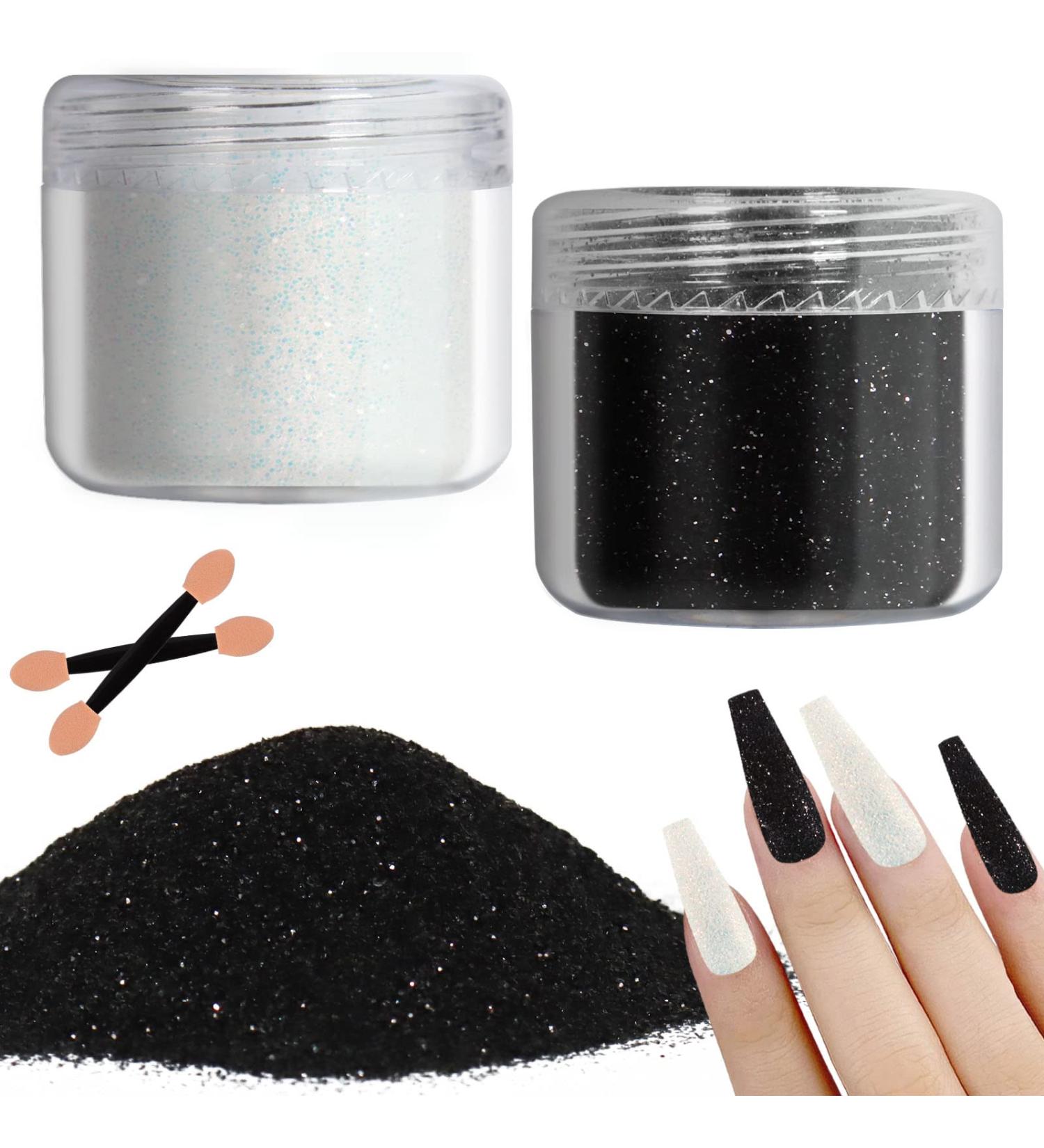White & Black Nail Glitter Powder Set for Festive Nail Art - Allstarry Glitter Sand Dust for Manicure & DIY Crafts - Buy Online on GoSupps.com