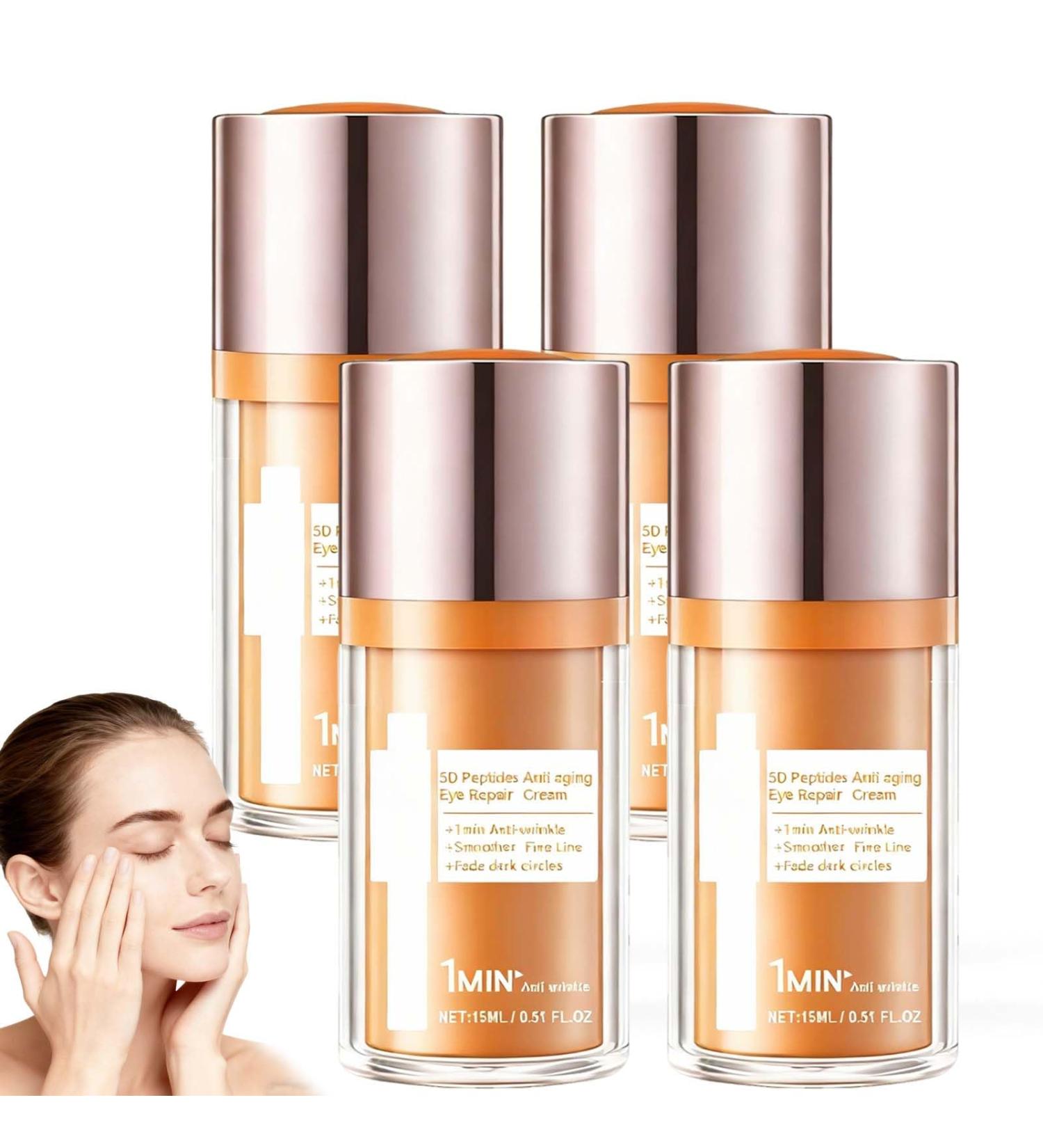  XUSHAOLUN 5D Peptide Anti-Aging Eye Contour Cream Anti-Wrinkle Lifting Moisturizing Eye Serum Lightweight Eye Contour Cream to Minimize Dark Circles and Smooth Fine Lines (4PCS) - Buy Online on GoSupps.com