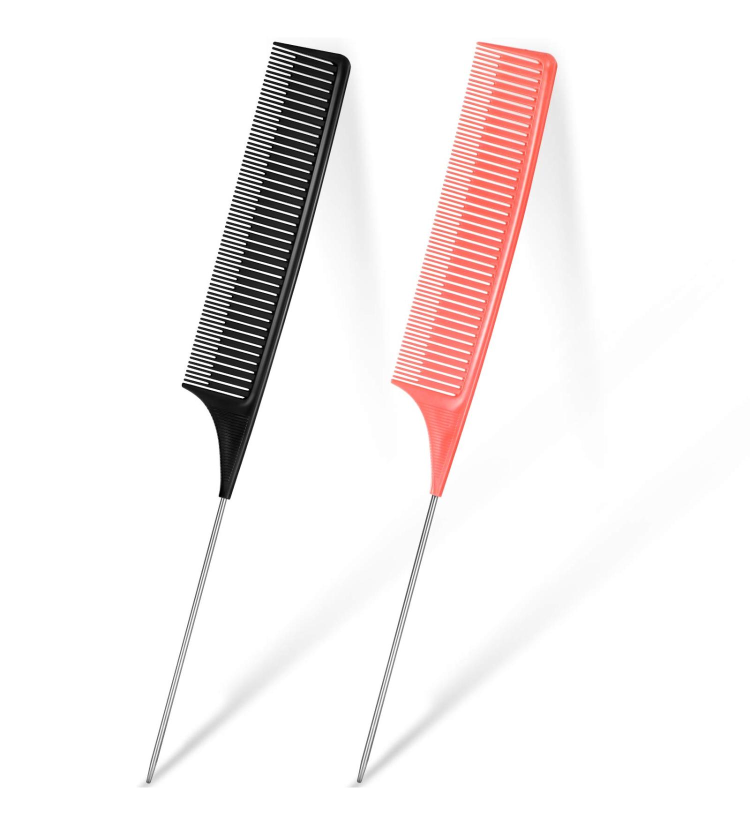 2-Piece Hair Styling Comb Set - Coloring, Highlighting, and Cutting - Black and Pink - Buy Online on GoSupps.com