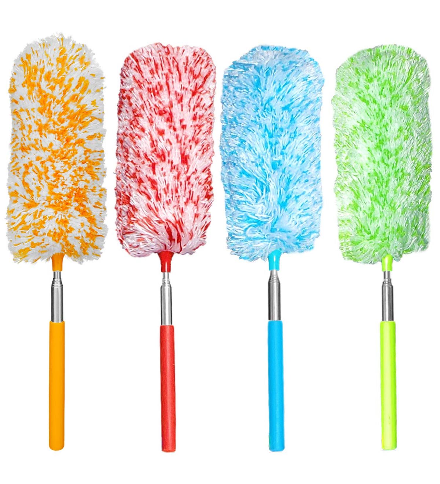 Tonmp 4 Pcs Microfiber Hand Duster Set - Extendable & Washable Dusters for Office, Car, Computer, Air Condition - Microfibre Cleaning Tool - Buy Online on GoSupps.com