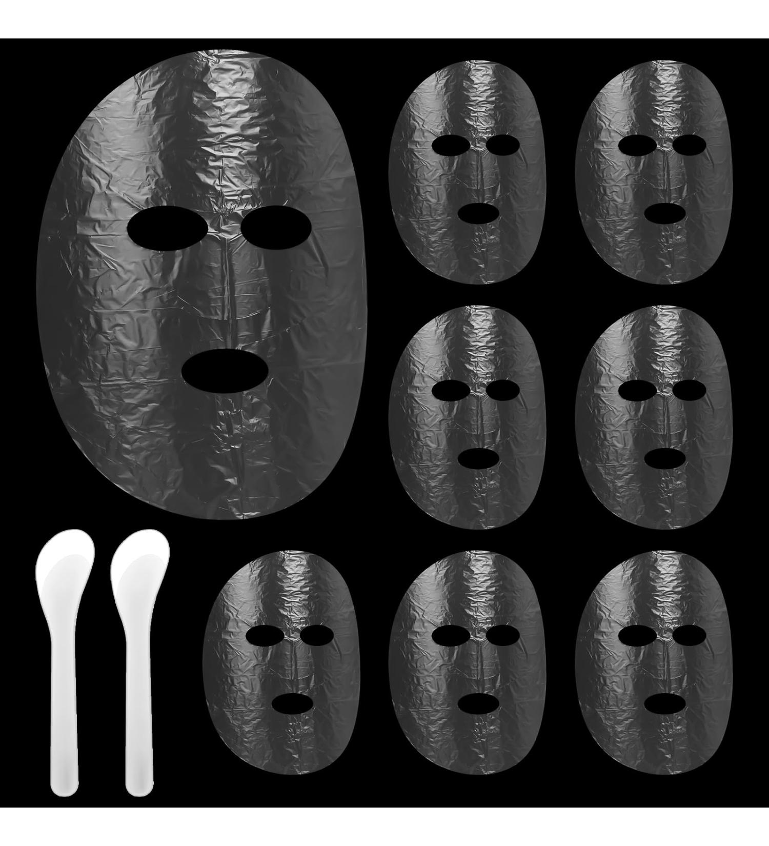 200 Sheets Disposable Facial Mask - Transparent Moisturizing Sheet Masks for Skin Care & DIY Spa - Plastic Wrap & Spatula Included - Buy Online on GoSupps.com