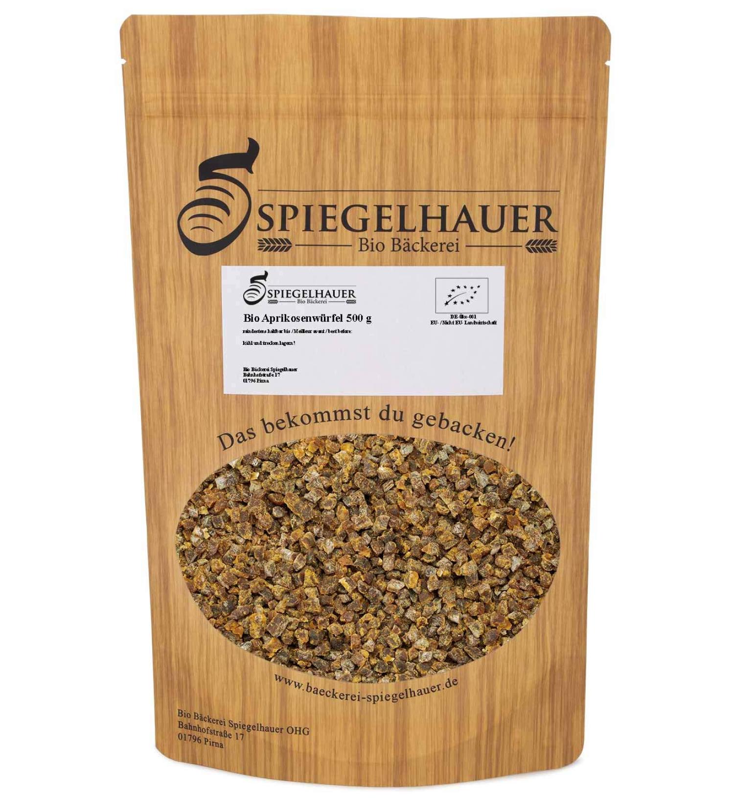 B ckerei Spiegelhauer Organic Apricot Cubes 500g | Dried Apricots | Vegan