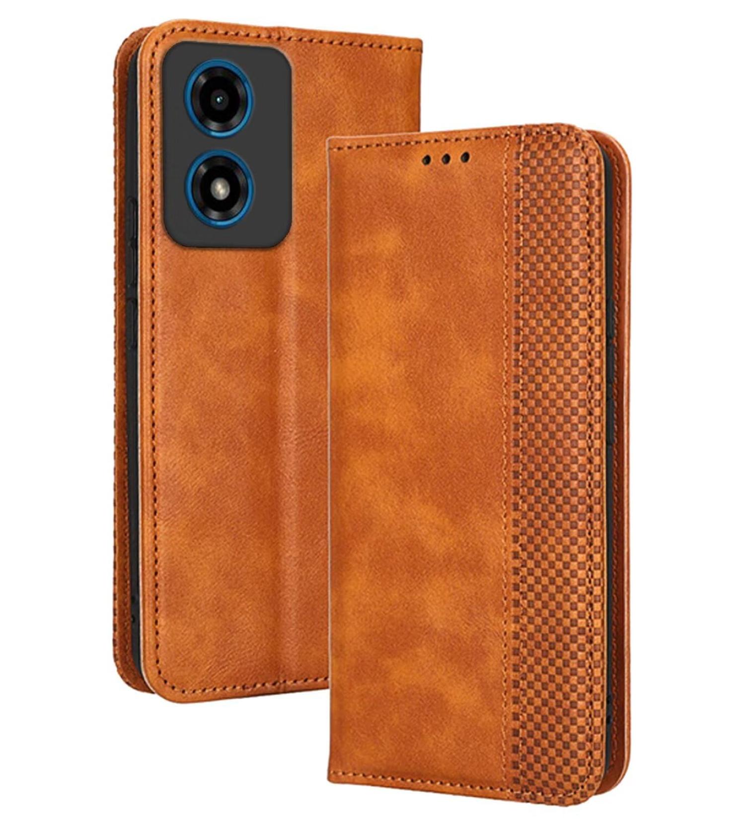 Buy RankOne Flip Leather Case for Motorola Moto G04S / G04 / G24 - Brown (6.5 Inches) | Premium Quality & International Shipping - Buy Online on GoSupps.com