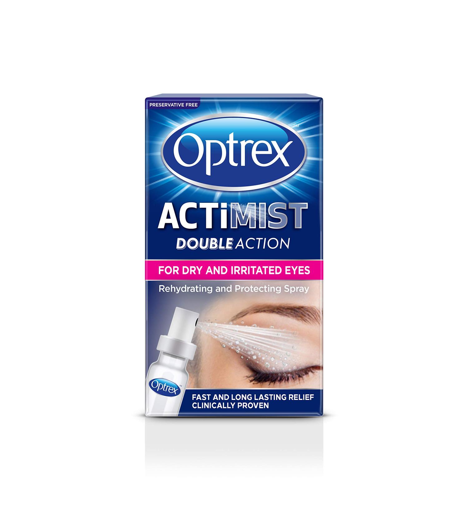 Optrex ActiMist 2in1 Eye Spray 0.34oz - Soothes Dry & Irritated Eyes - Buy Online on GoSupps.com