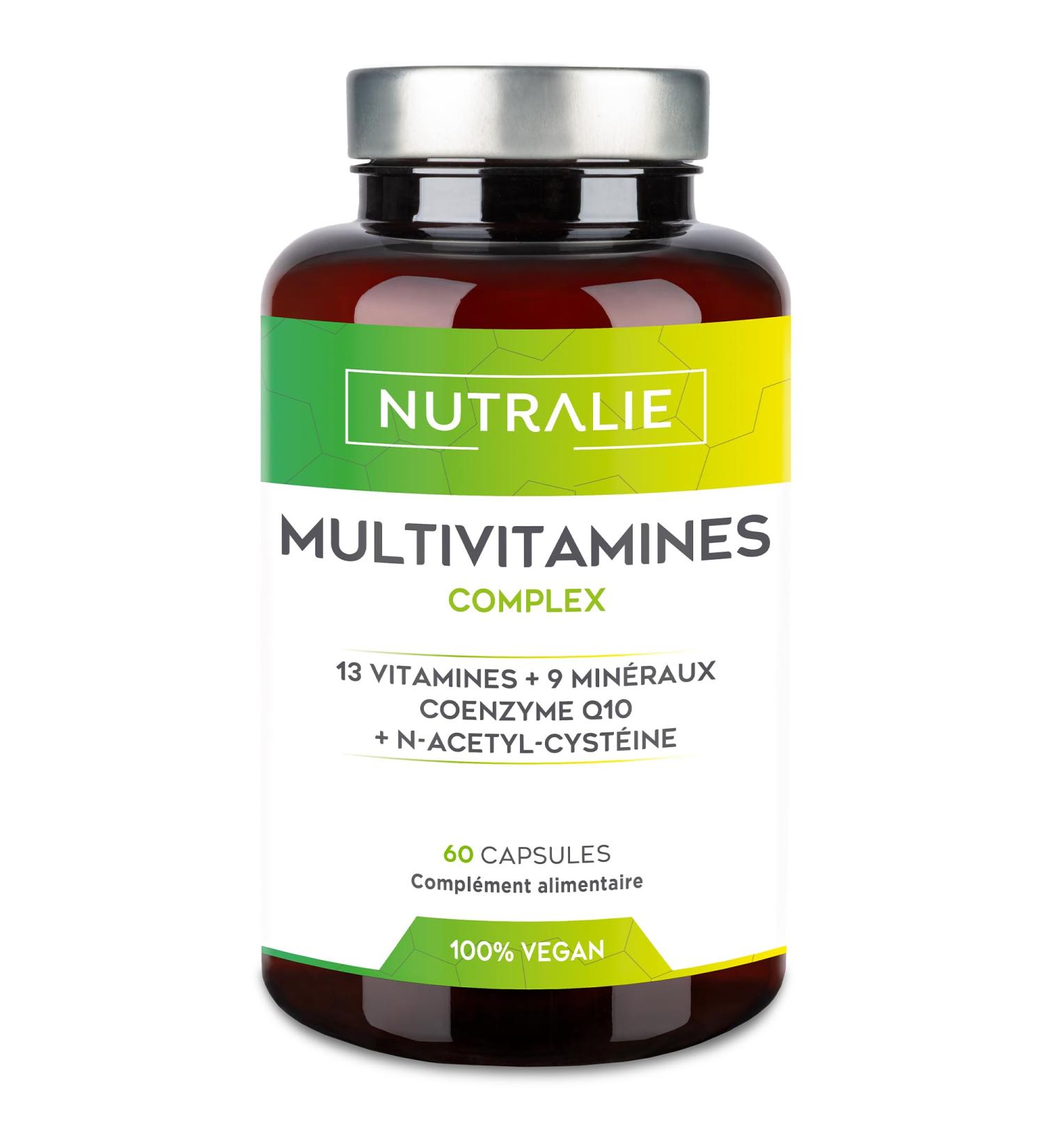 MULTIVITAMINS and Minerals - Multi Complete Vitamins for Adults Men and Women - Vitamins A B C D E K Zinc Magnesium Biotin and Q10 | 60 Organic Vegan Capsules NUTRALIE - Buy Online on GoSupps.com