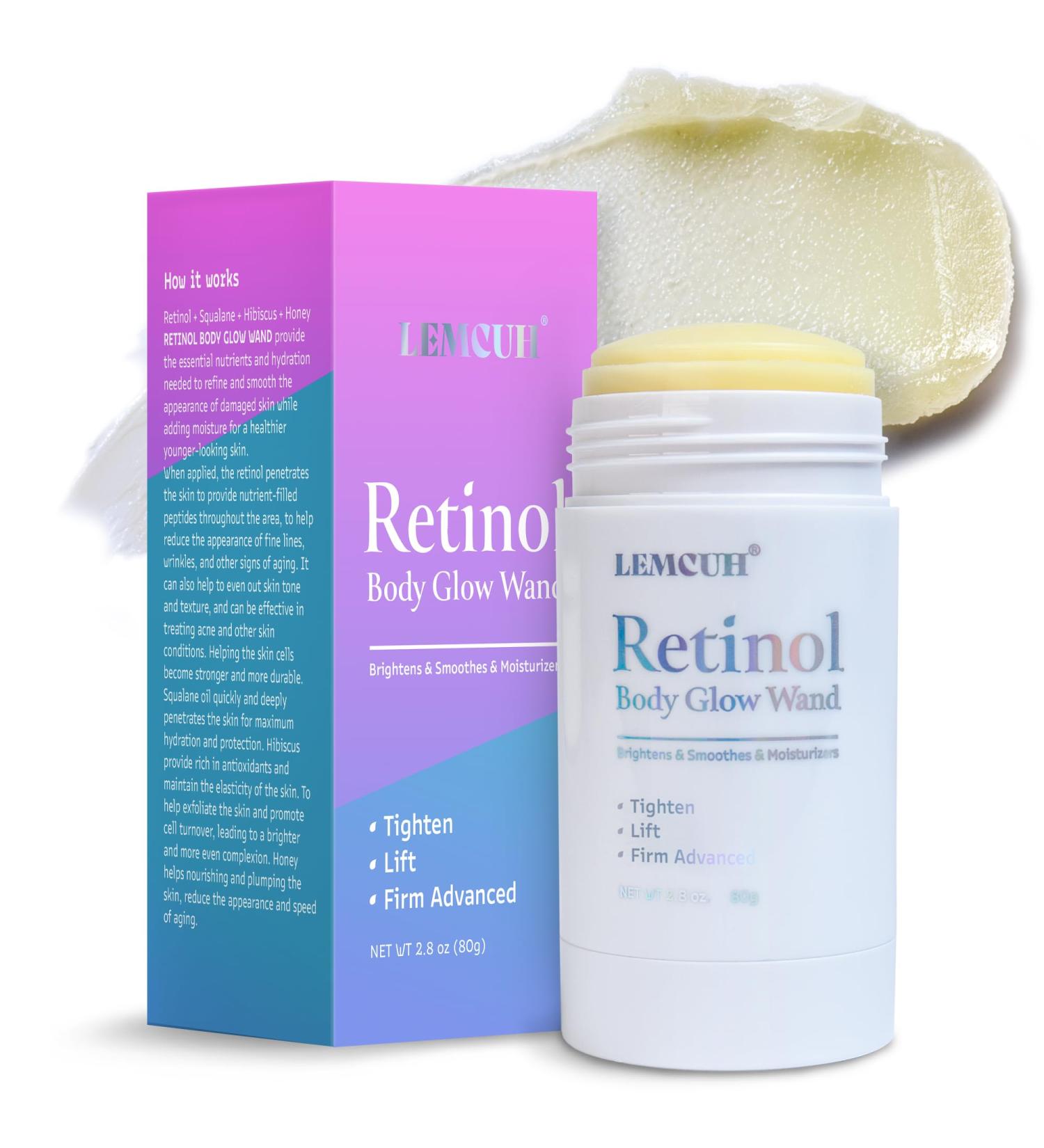 Buy Retinol Body Lotion & Glow Wand | Firming Cream for Neck & Belly | Anti-Aging Solutions for Fine Lines & Skin Tightening - Buy Online on GoSupps.com