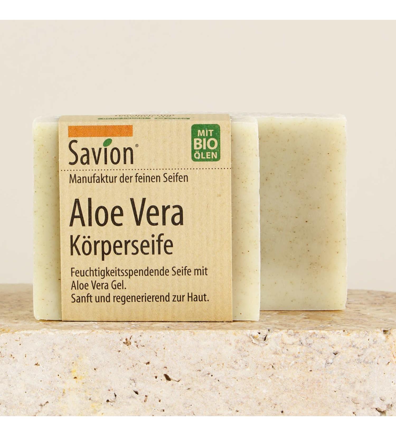  Savion Savion Body soap moisturizing regenerating with fresh aloe vera gel vegan palm oil free 80g - Buy Online on GoSupps.com