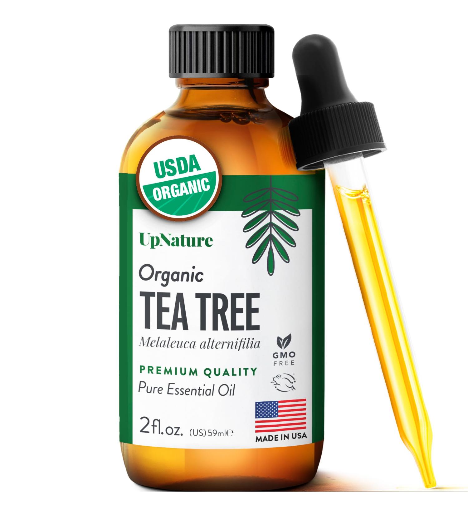 UpNature Organic Tea Tree Oil - 100% Pure Essential Oil for Skin Hair & Toenails - 2oz (Pack of 1) - International Shipping Available - Buy Online on GoSupps.com