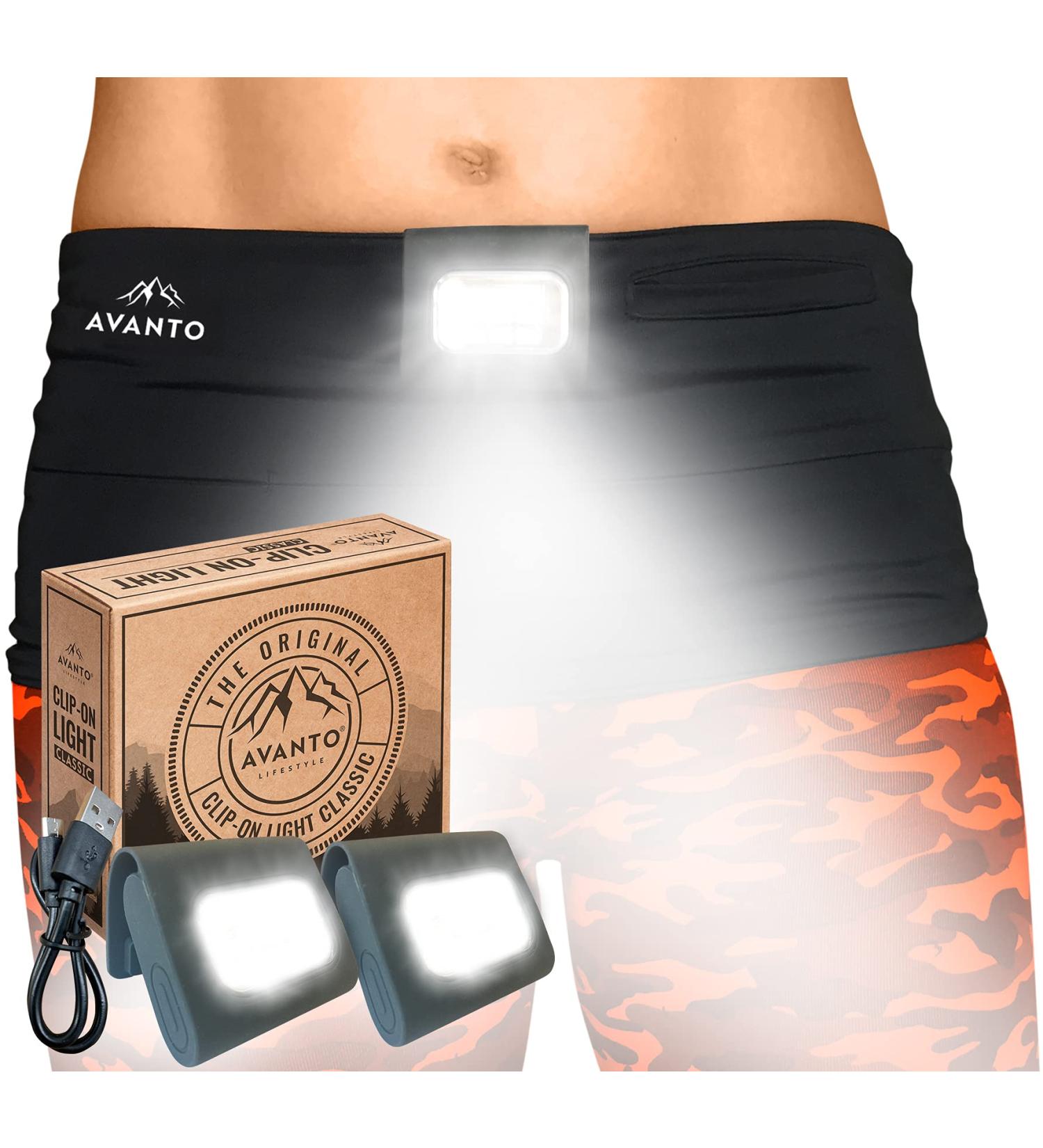 AVANTO Clip On Running Light Classic - 200 Lumen LED, 1hr Use, USB Rechargeable - Night Running Gear for Runners - 2 Pack - Buy Online on GoSupps.com