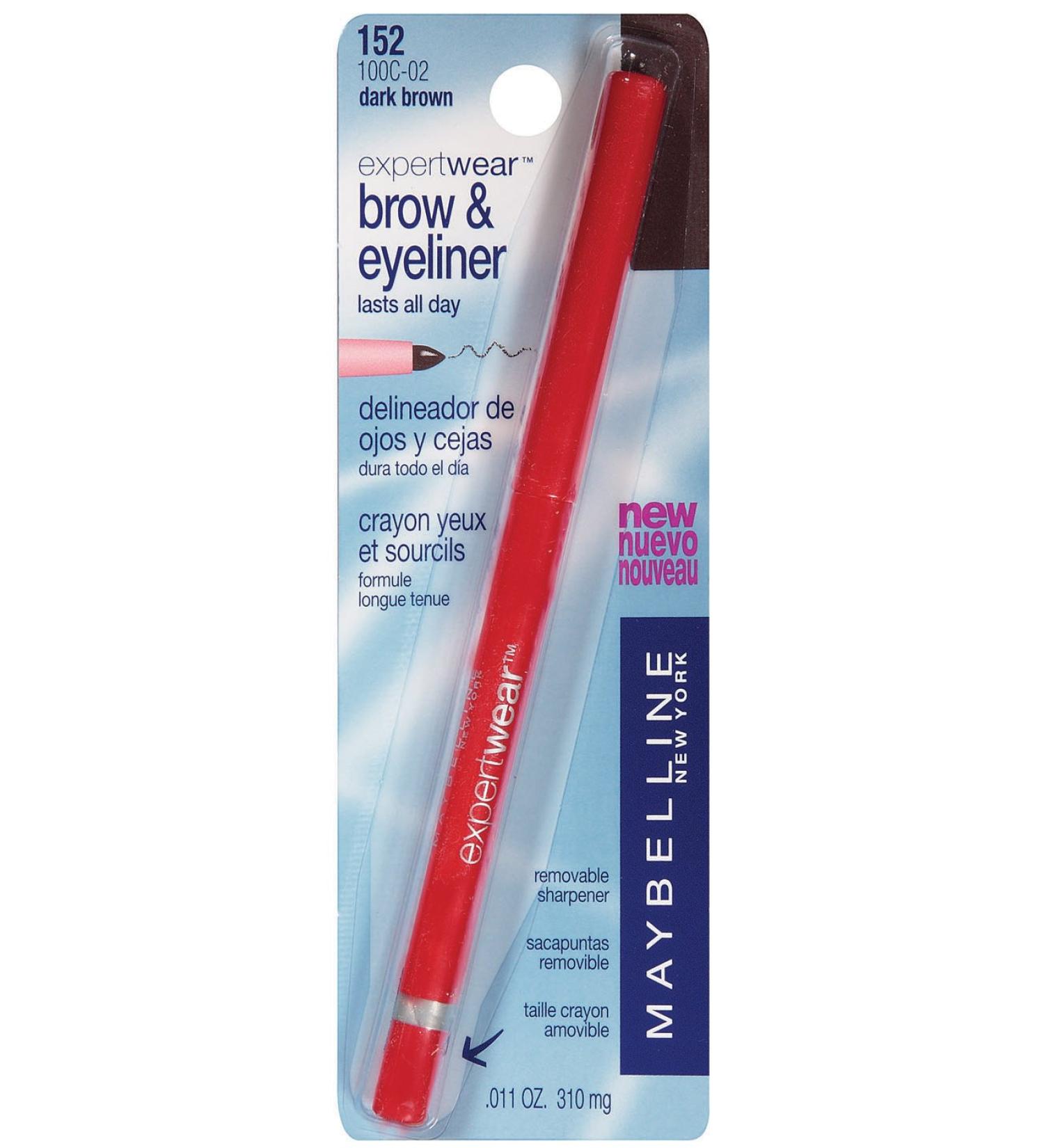 Maybelline Expert Wear Brow & Eyeliner Pencil  Dark Brown  0.01 oz.