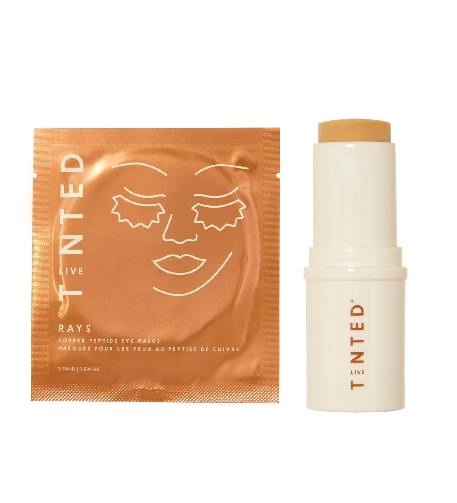 Live Tinted 1 Pair Rays Copper Peptide Eye Mask and Full-sized Superhue Serum Stick 0.5oz 2-piece set - Buy Online on GoSupps.com
