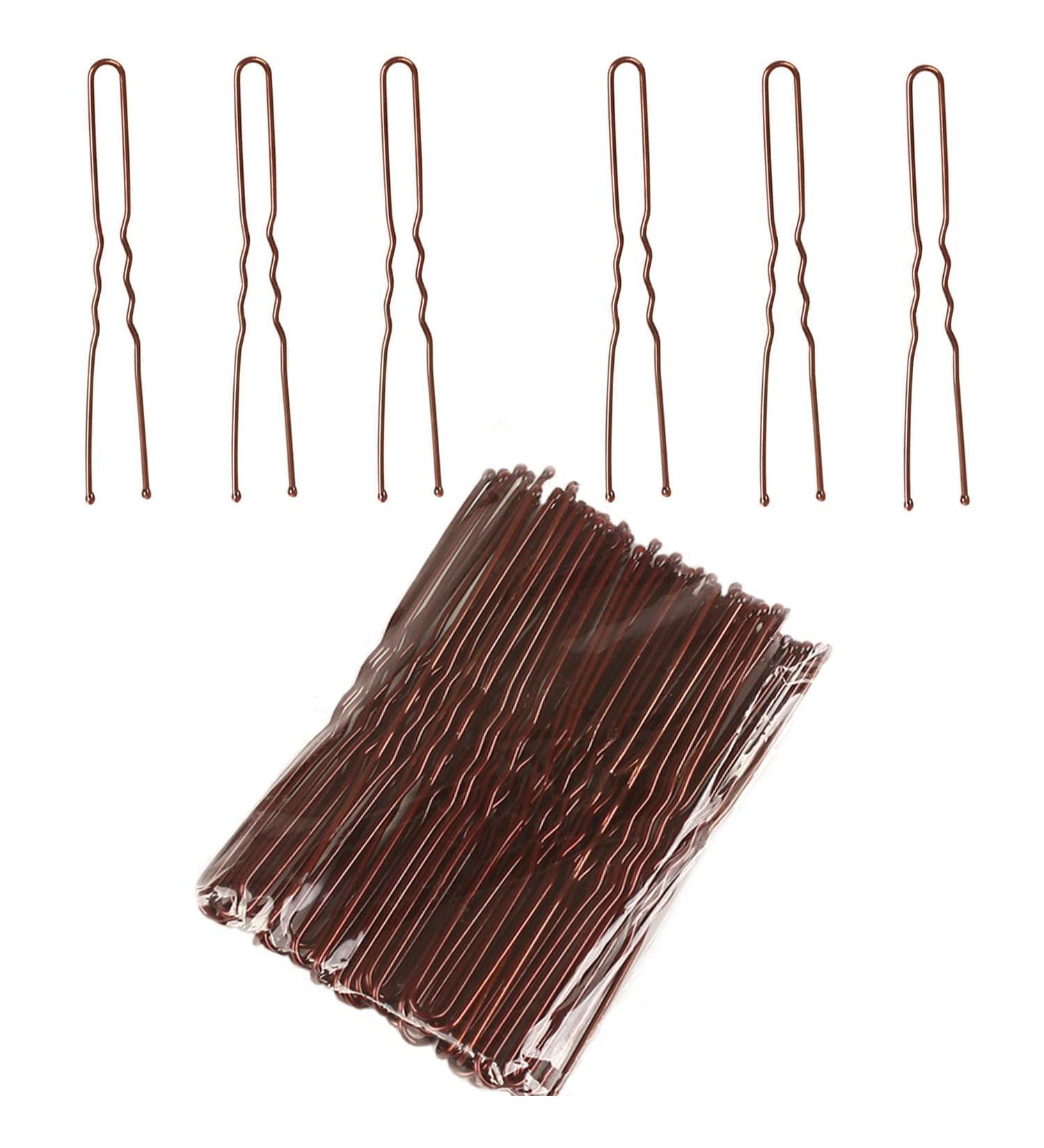 50pcs U-Brown Metal Hairpins & Bobby Pins - Ideal Hair Accessories for All Hair Types - Buy Online on GoSupps.com