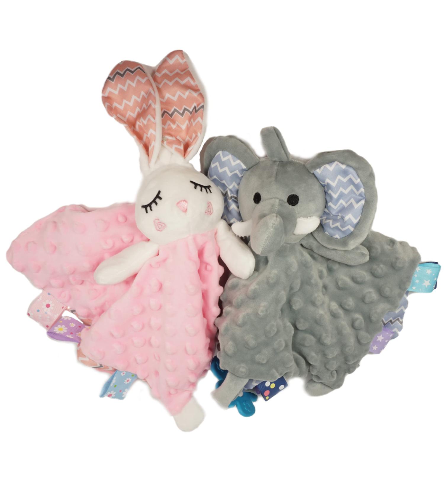 TOYTELLINI Soothe & Sense Super Soft Baby Security Blanket with Rattle, Teether, and Tags - Perfect Baby Gift for Sensory Snuggle, Nursery Toy for 0-36 Months - Buy Online on GoSupps.com