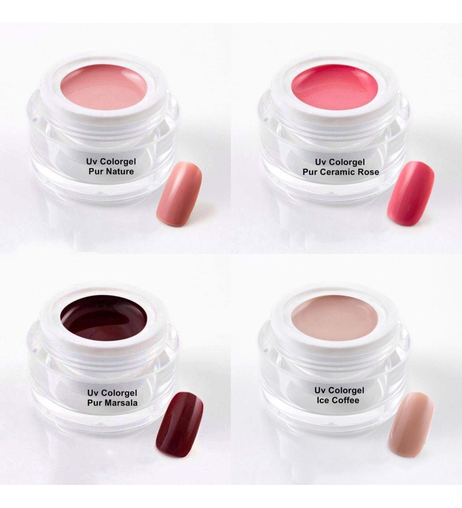 Affordable savings set - 4x 5 ml exclusive UV color gel set in a naturally subtle look - 107-A-Set-002