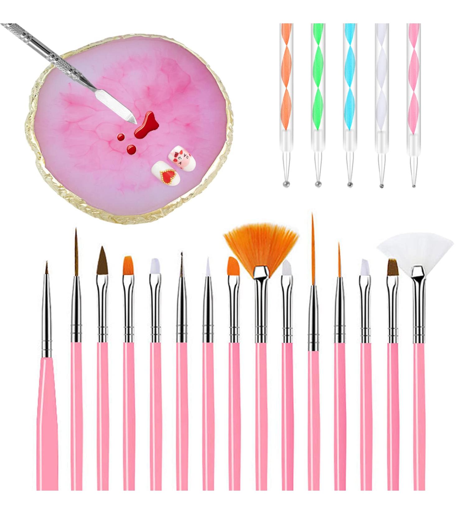 Resin Nail Art Palette with Brushes, Dotting Pens, and Stirring Rod - Nail Design Tools for Home Use - Buy Online on GoSupps.com