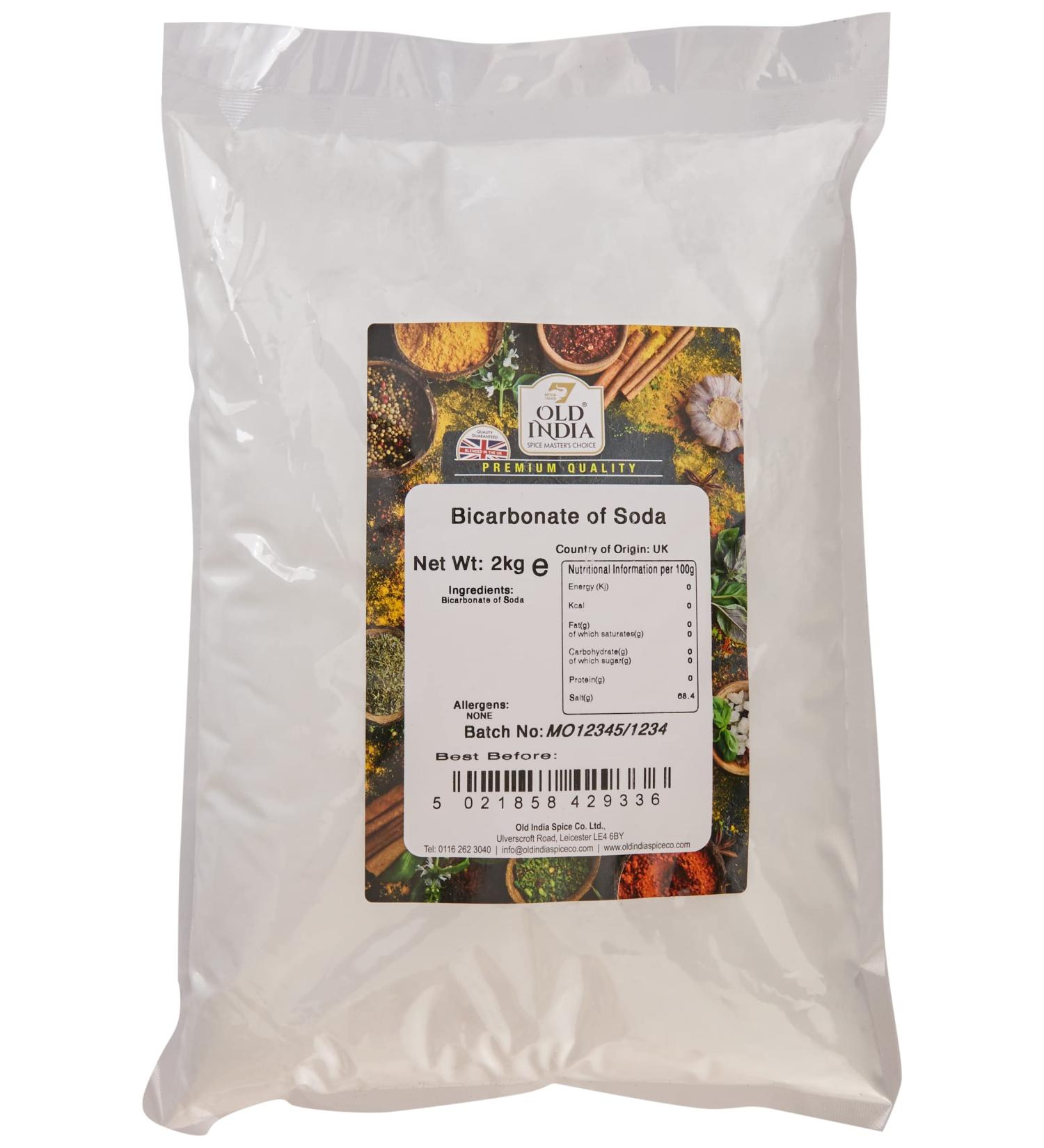 Old India Bicarbonate of Soda 2kg - Quality Sodium Bicarbonate for Cooking & Cleaning | Pack of 1 - Buy Online on GoSupps.com