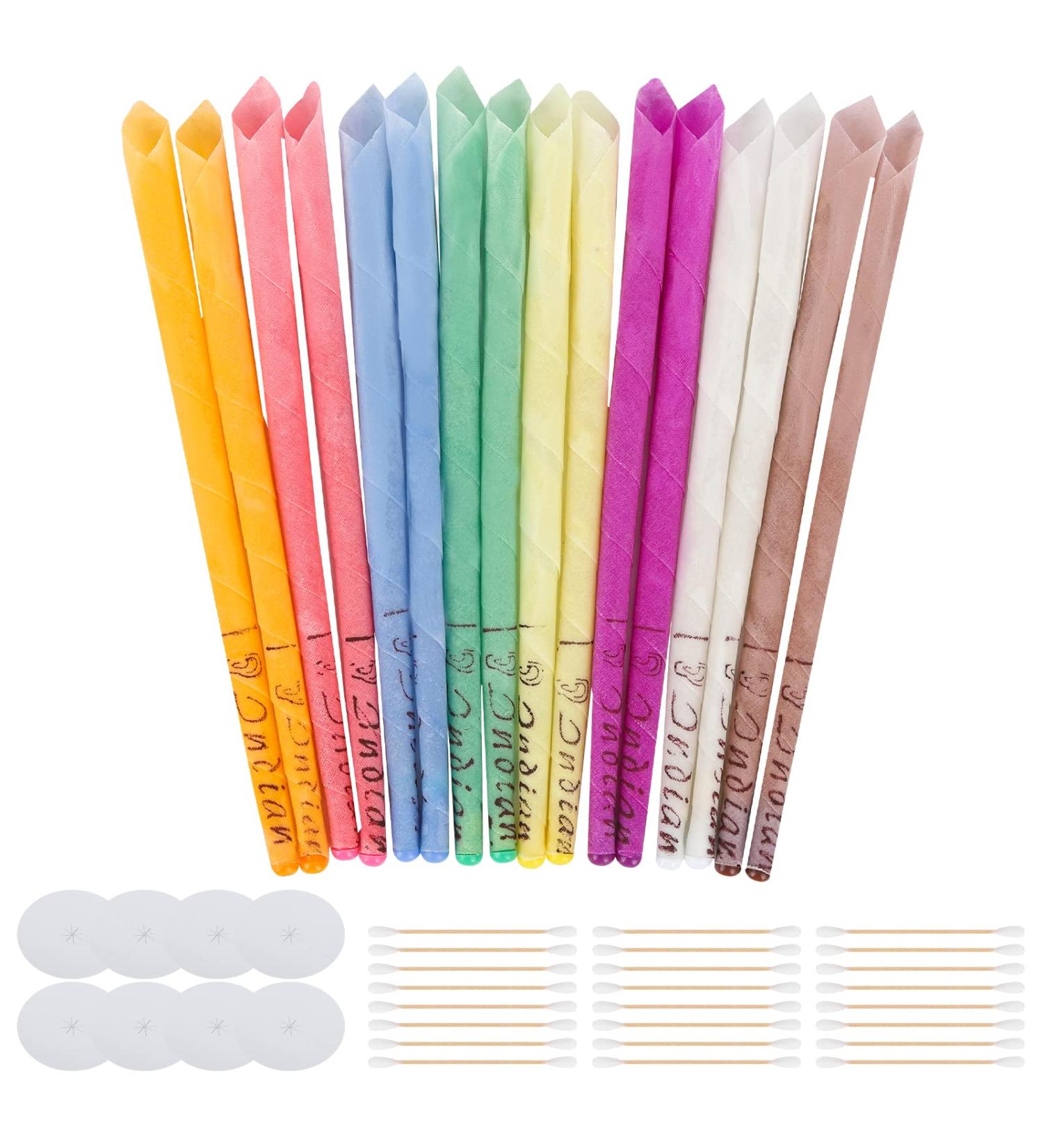 GLAITC 16pcs Natural Beeswax Hopi Ear Candle Kit with Drip Protectors - Organic Ear Wax Removal Cones for Clean Ears - Buy Online on GoSupps.com