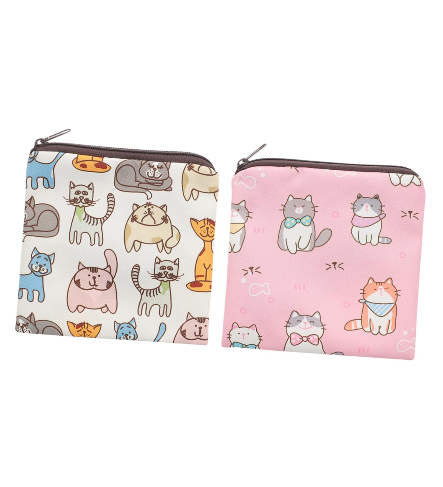 Healifty Menstrual Pad Storage Bag - 2pcs Feminine Products Pouch for Sanitary Napkins and Tampons, Decorative Period Bag - Polyester, Small and Portable - Buy Online on GoSupps.com