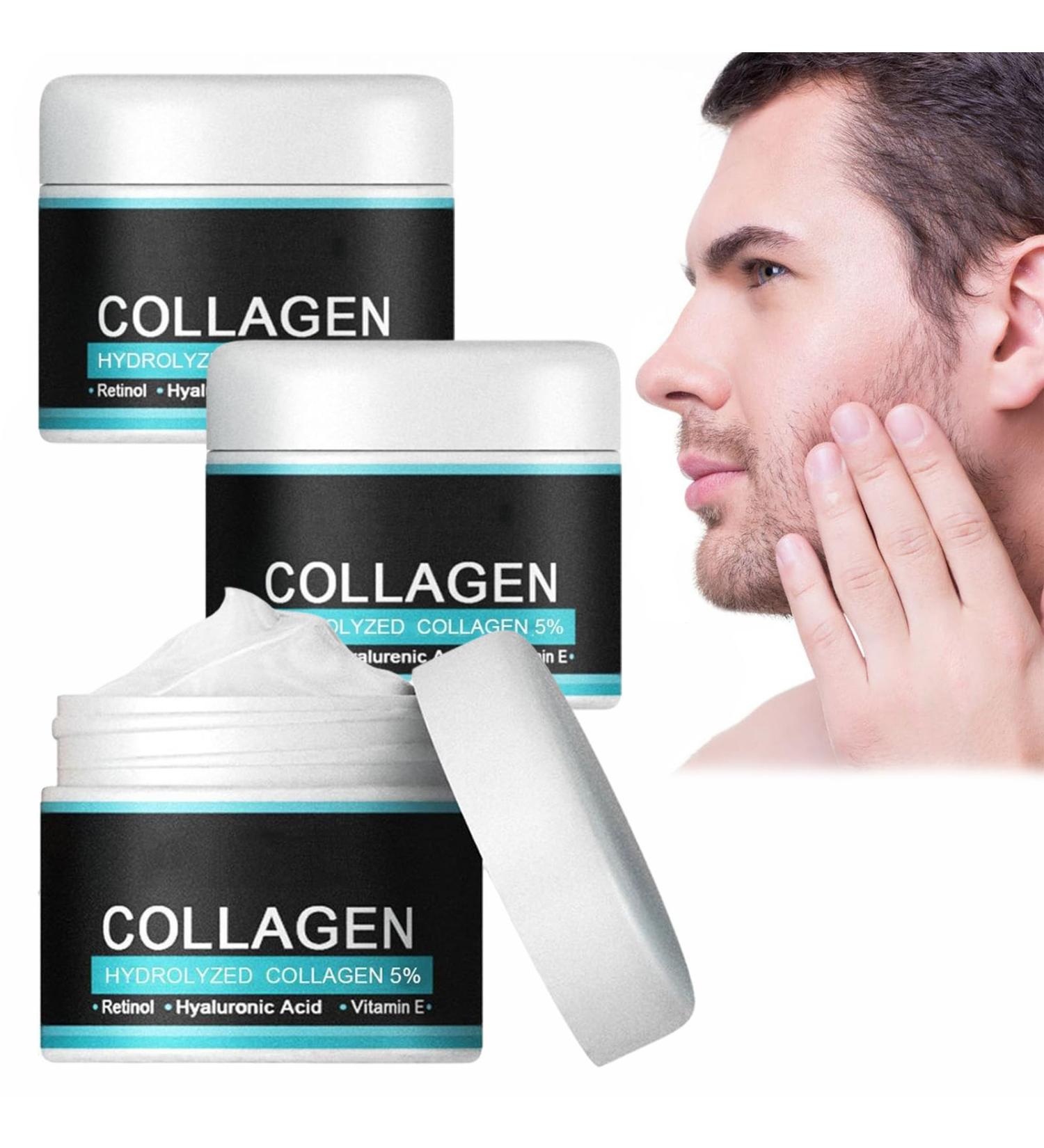  JASUBAI Set of 3 men's collagen face moisturizers retinol cream for fast wrinkle repair collagen retinol and hyaluronic acid cream anti-aging and anti-wrinkle - Buy Online on GoSupps.com