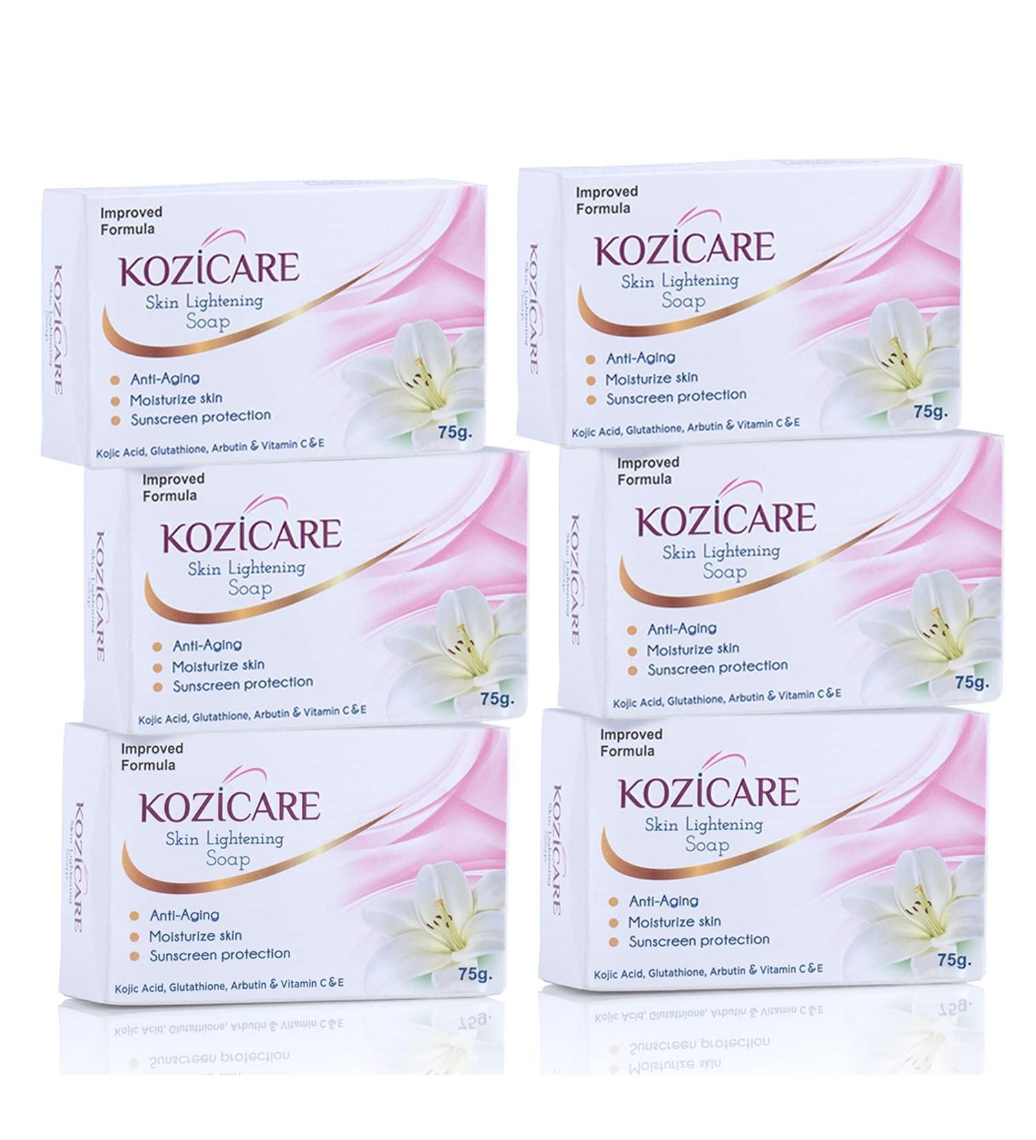 Jigna Kozicare Skin Lightening Soap - 75g (Pack of 6) | Brighten & Nourish Skin - International Shipping Available - Buy Online on GoSupps.com
