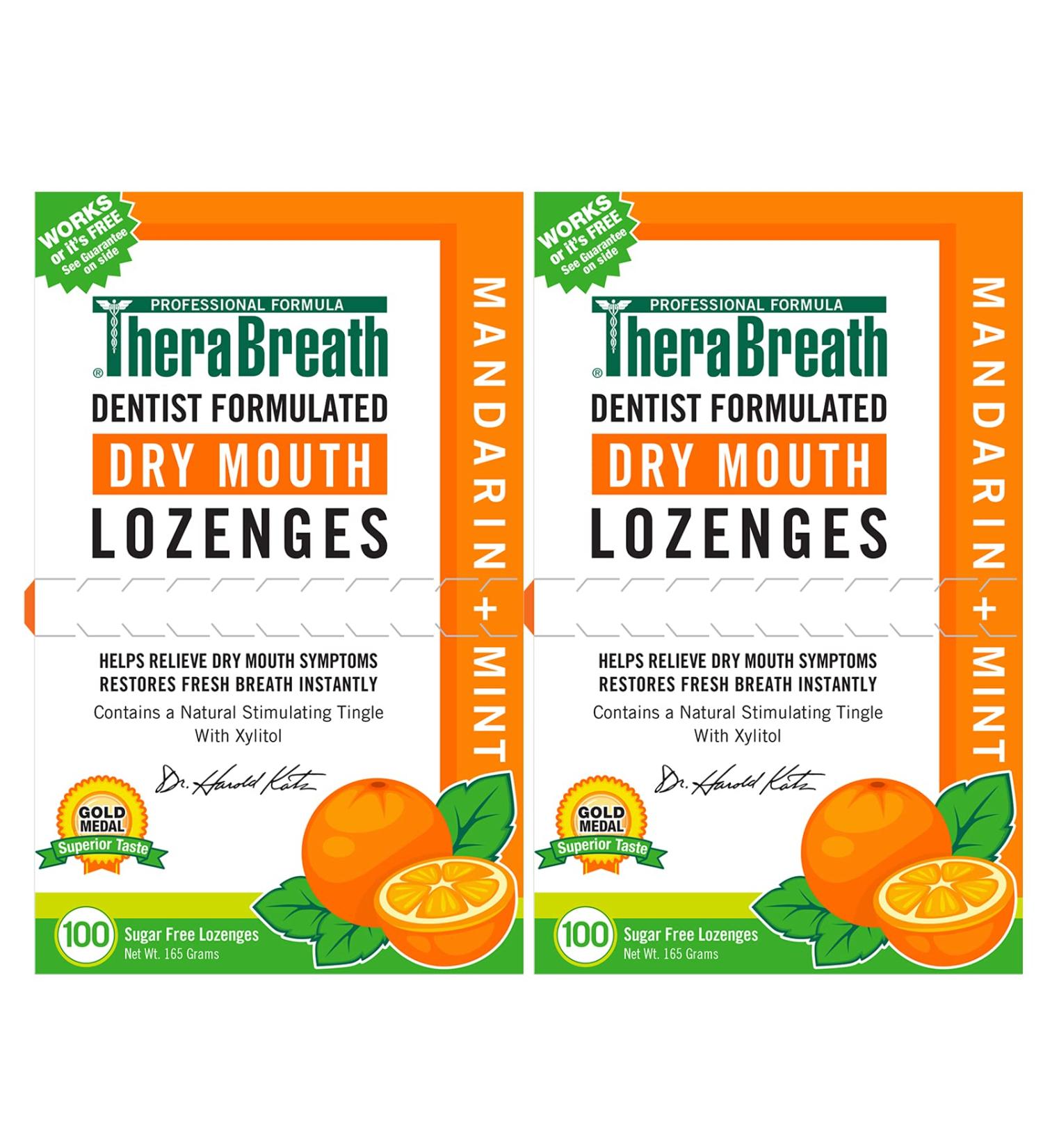 TheraBreath Zinc Lozenges 200 Count - Mandarin Mint Flavor | Dry Mouth Relief - Buy Online on GoSupps.com