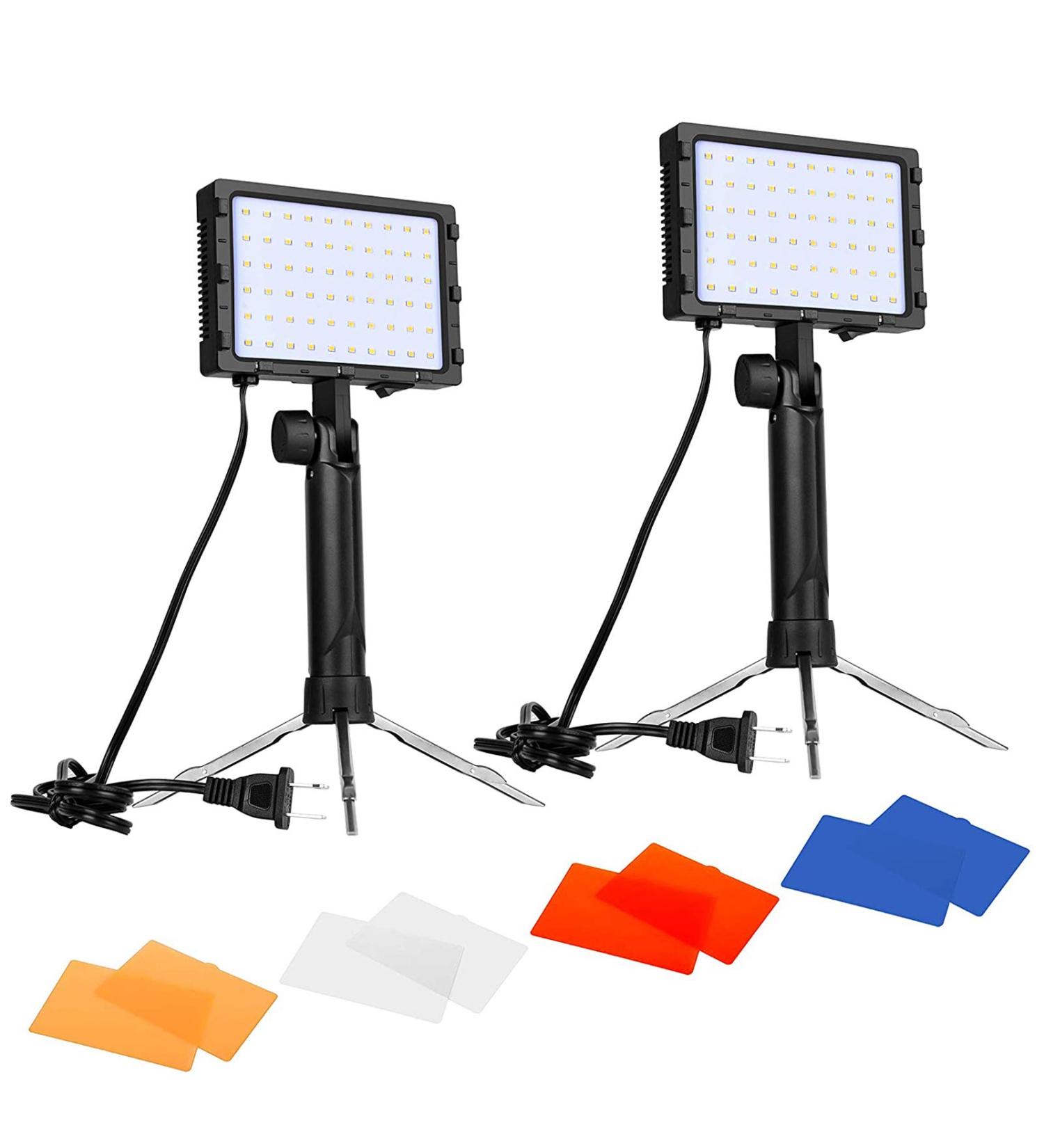 EMART 60 LED Continuous Portable Photography Lighting Kit - 2 Pack with Color Filters | Table Top Studio Light for Photo and Video Shooting - Buy Online on GoSupps.com