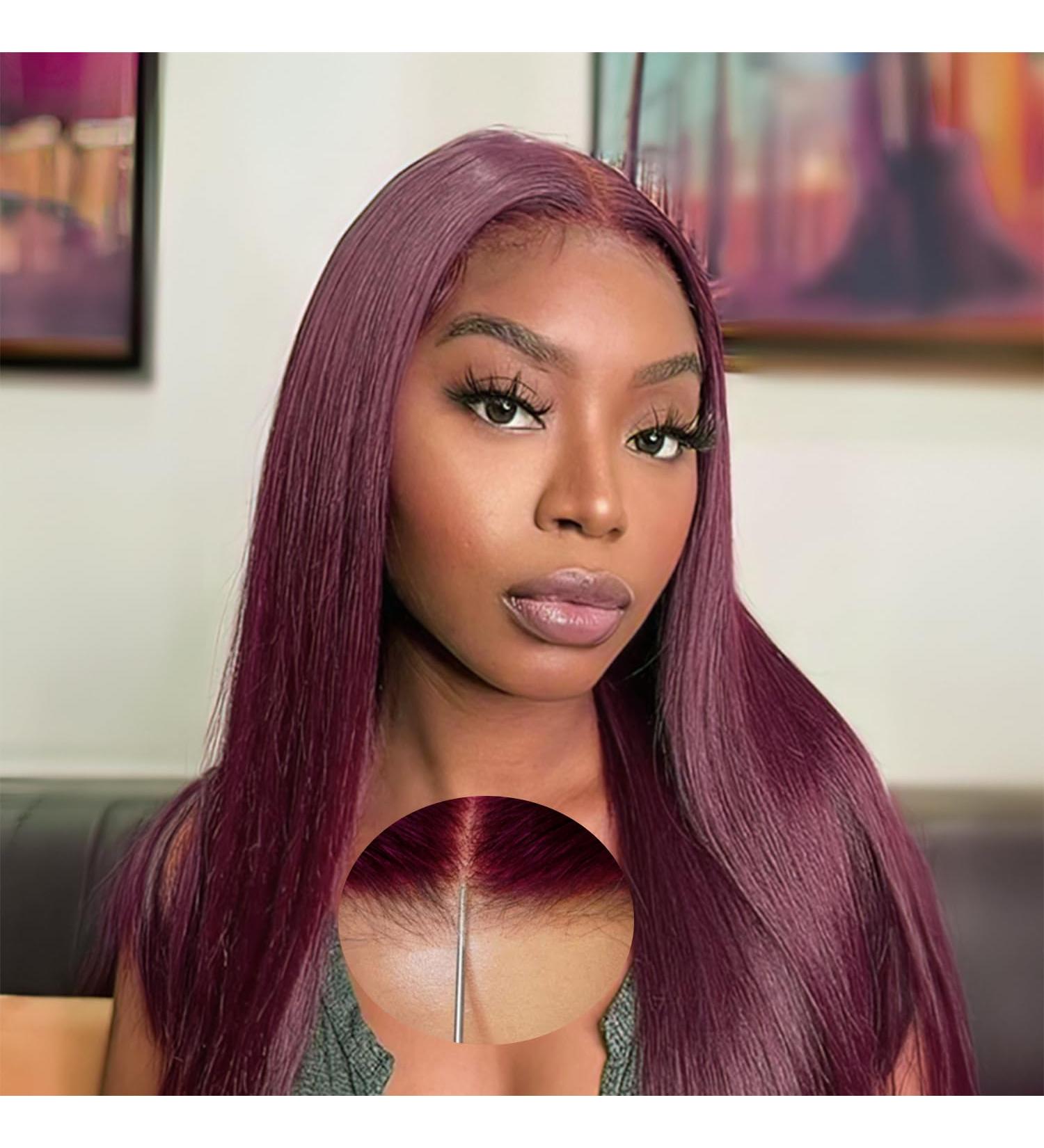 Buy Wear and Go Glueless Wigs - Pre-Cut Lace 18 99J Human Hair - Upgraded 5x5 HD Density for Black Women - Buy Online on GoSupps.com
