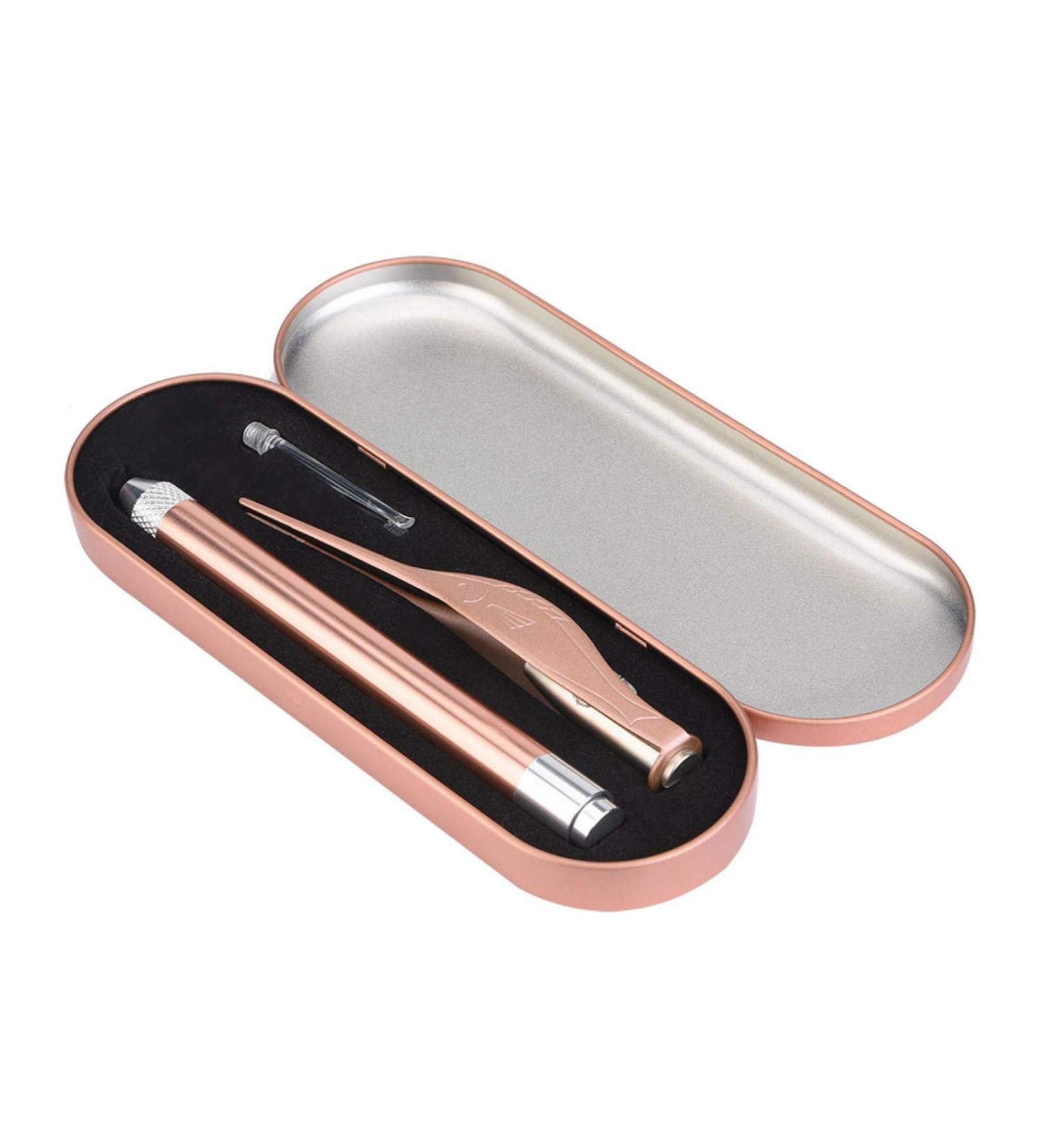 Baby Ear Wax Removal Set - Stainless Steel Luminous Tweezers & Earpick | Safe & Soft Ear Cleaning Tool with Storage Box (Rose Golden) - Buy Online on GoSupps.com
