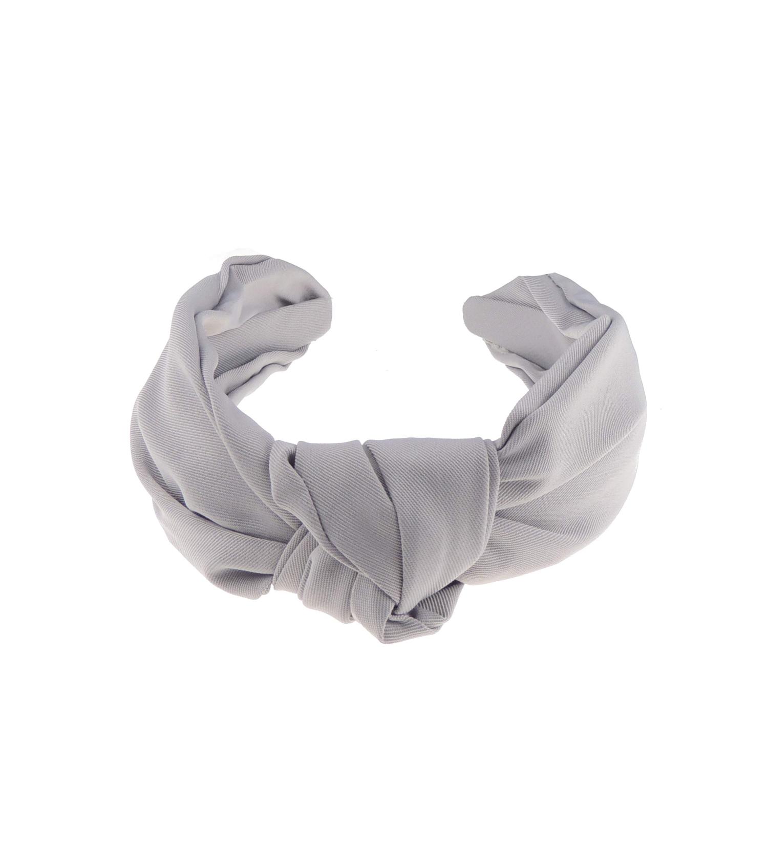 Ladies Draped Canvas Look Knot Headband Alice Band (Grey)