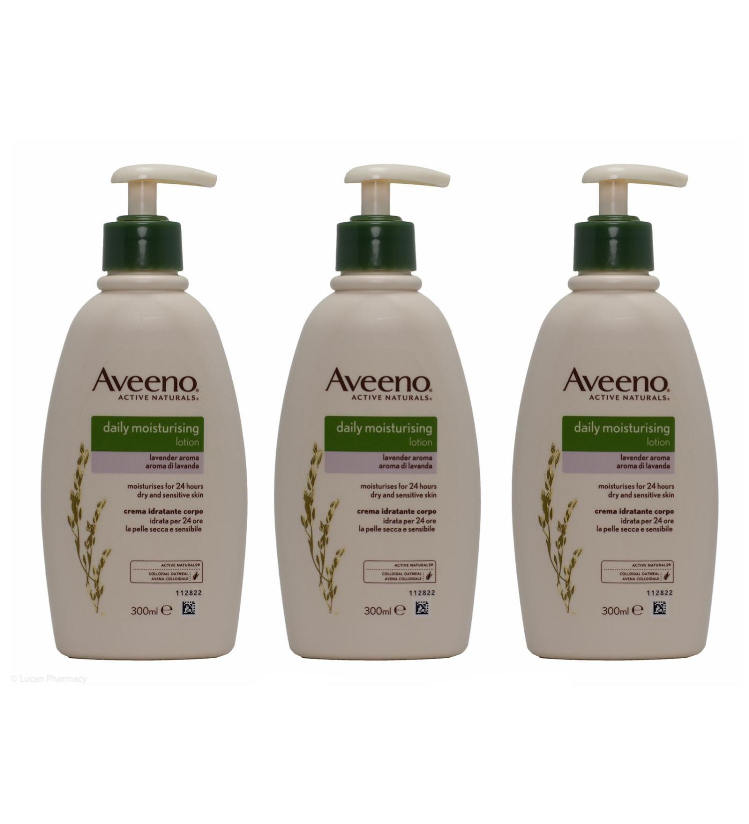 Multibuy Aveeno Lot de 3 lotions hydratantes quotidiennes l'ar me de lavande 300 ml