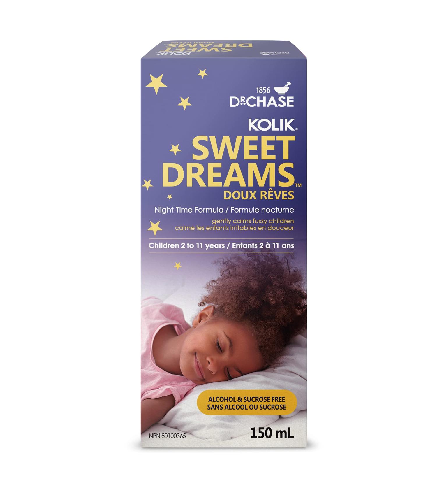 Dr. Chase Pediatrics Kolik Sweet Dreams Gripe Water Nighttime Formula All Natural Gas Drops for Babies - Herbal Formula to Ease Digestive Discomfort & Fussiness Alcohol Free 150ml - Buy Online on GoSupps.com
