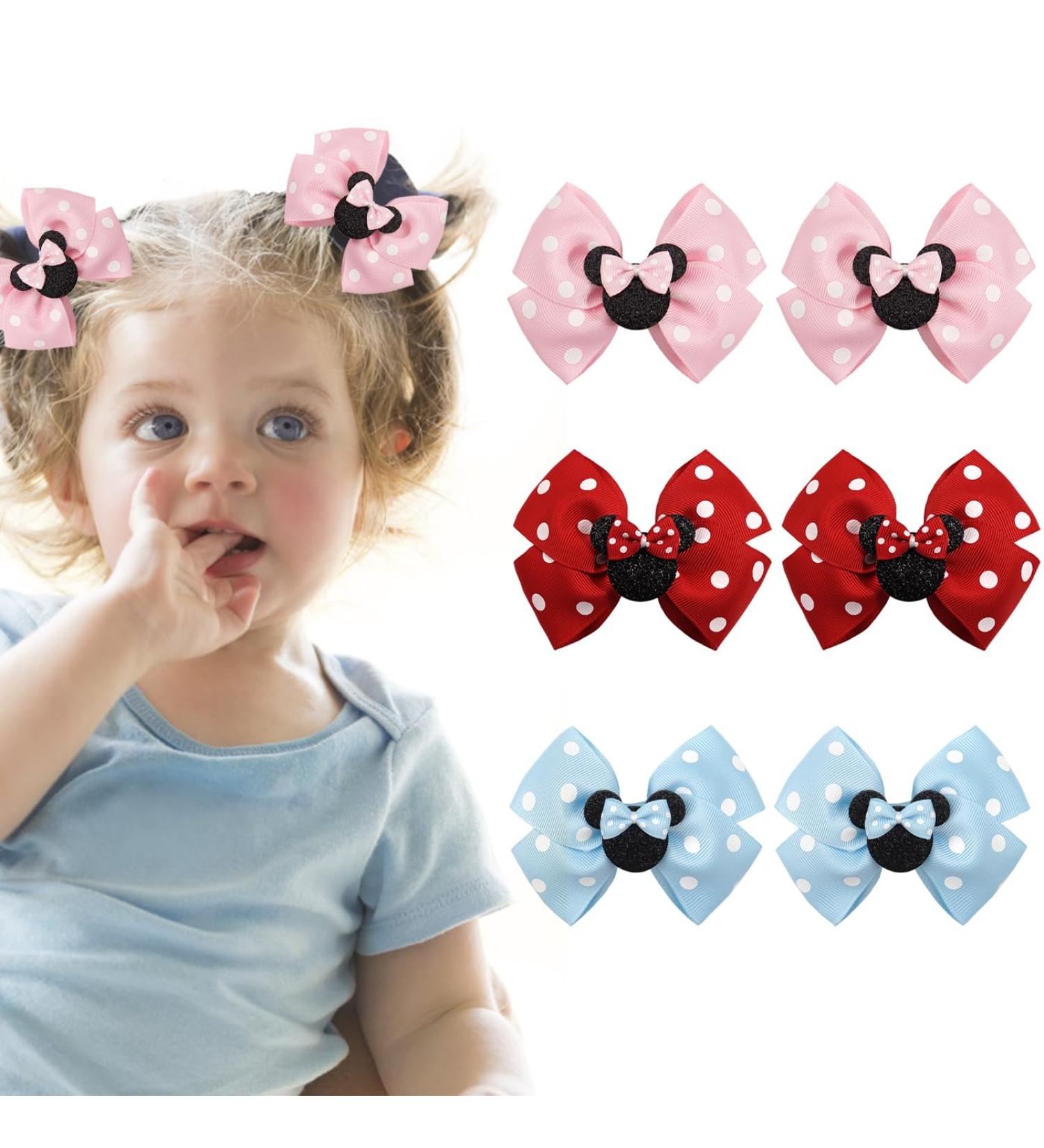 AYNKH 3 Pairs Hair Clips for Girls Cute Bows Polka Dot Barrettes Kids Hair Accessories for Birthday Children's Day - Buy Online on GoSupps.com